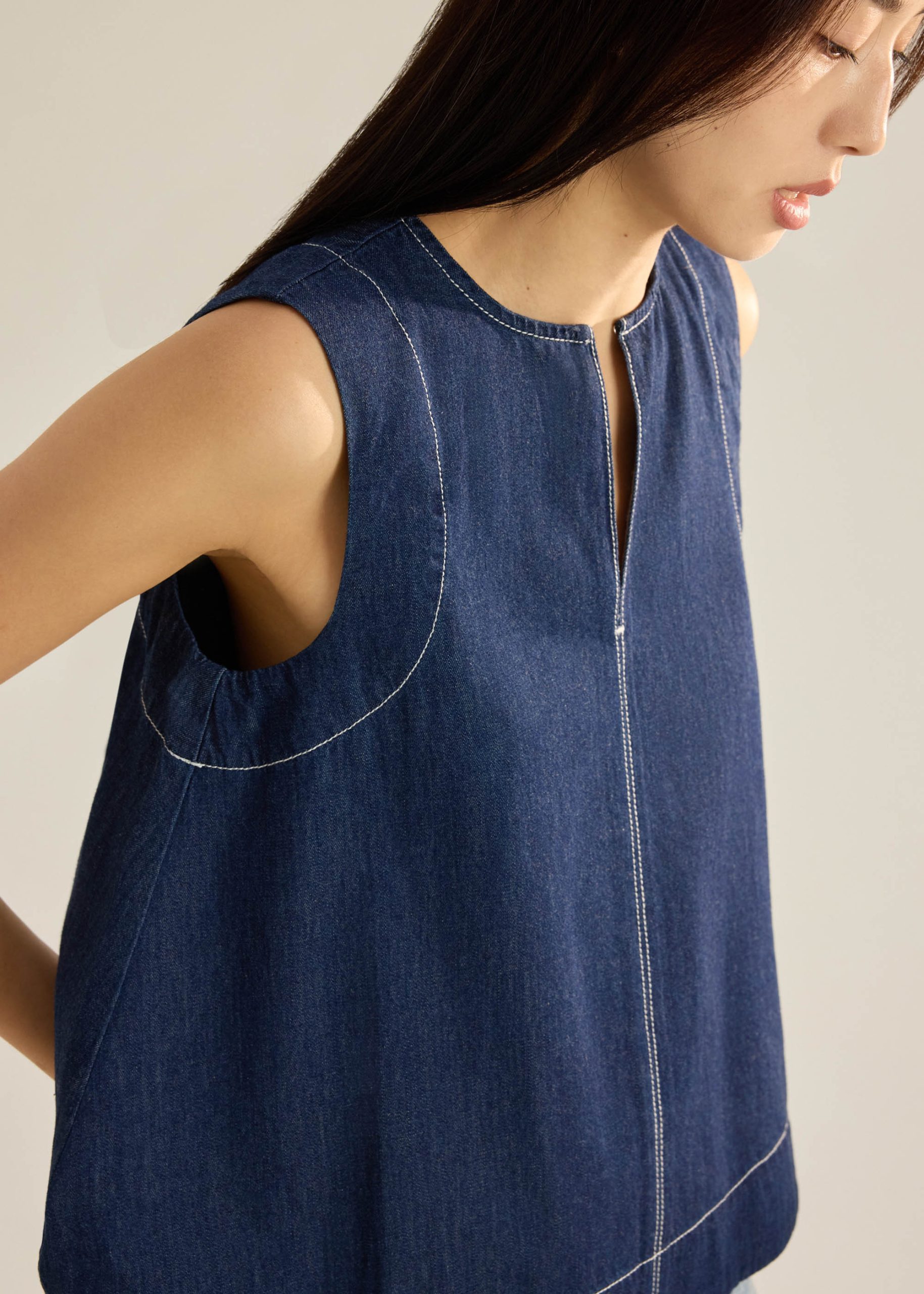 Denim Relaxed Shell Top - Image 6