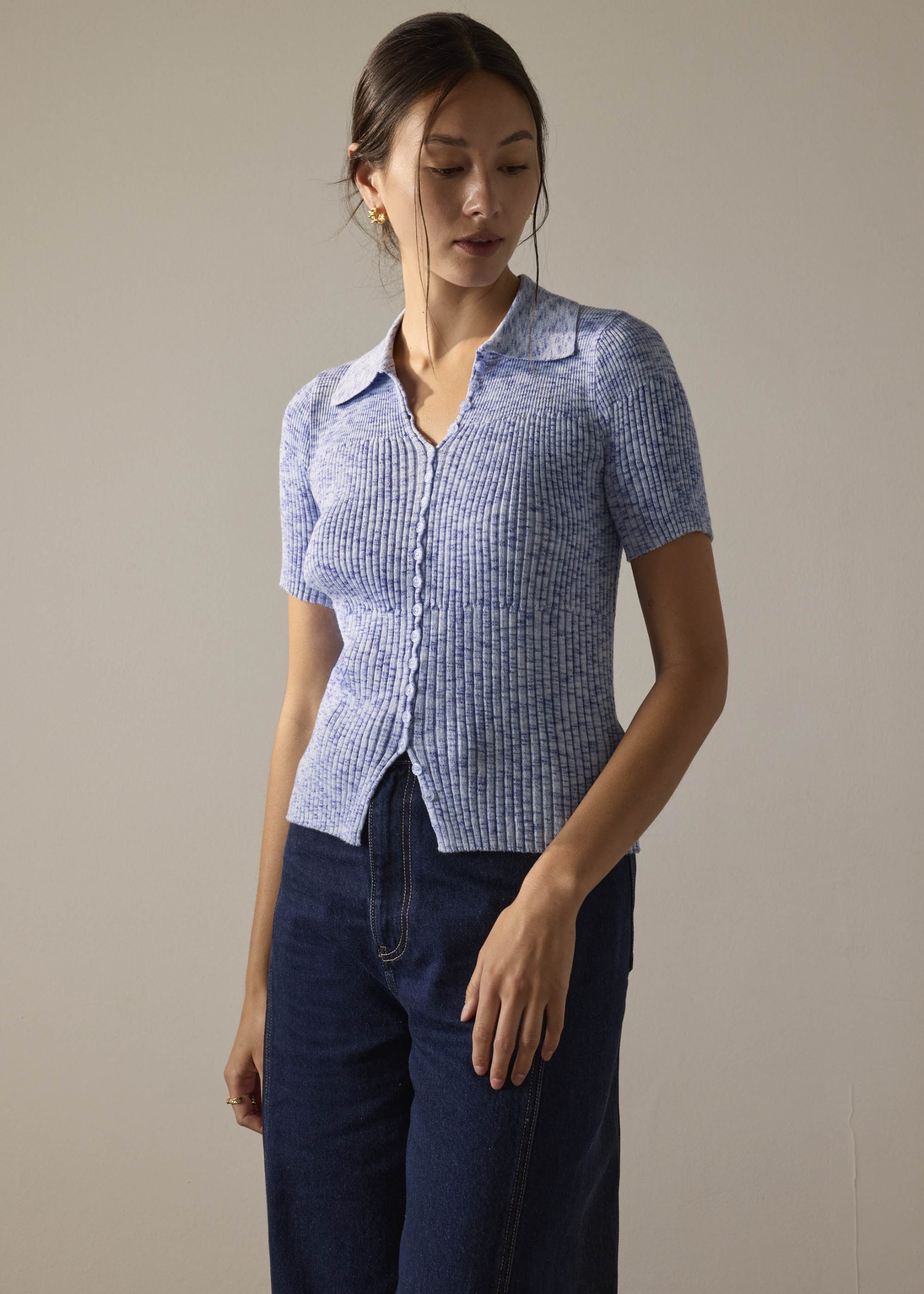 Duo Tone Knit Fitted Top - Image 9