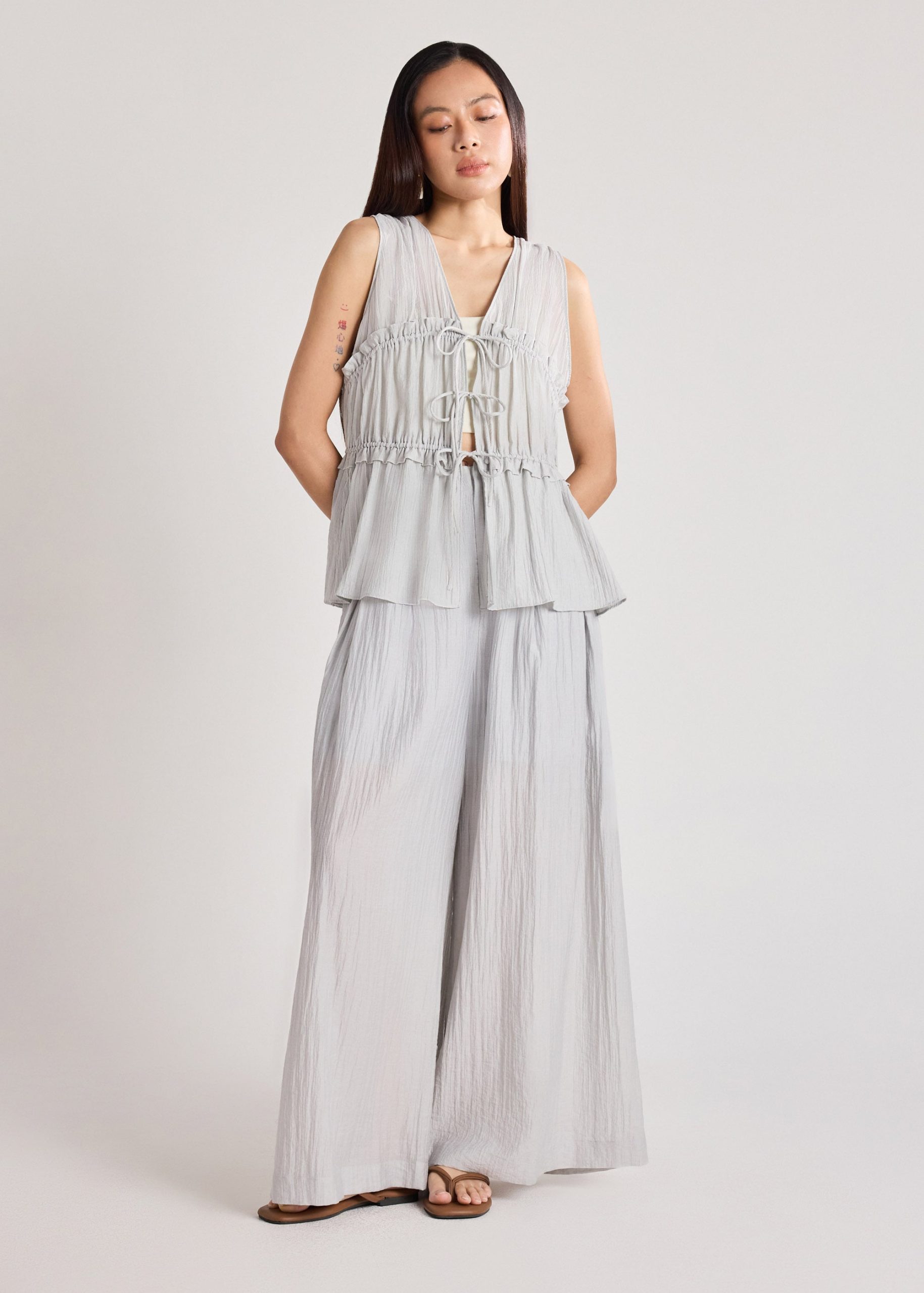Lyocell Ribbon Tie Top - Image 2
