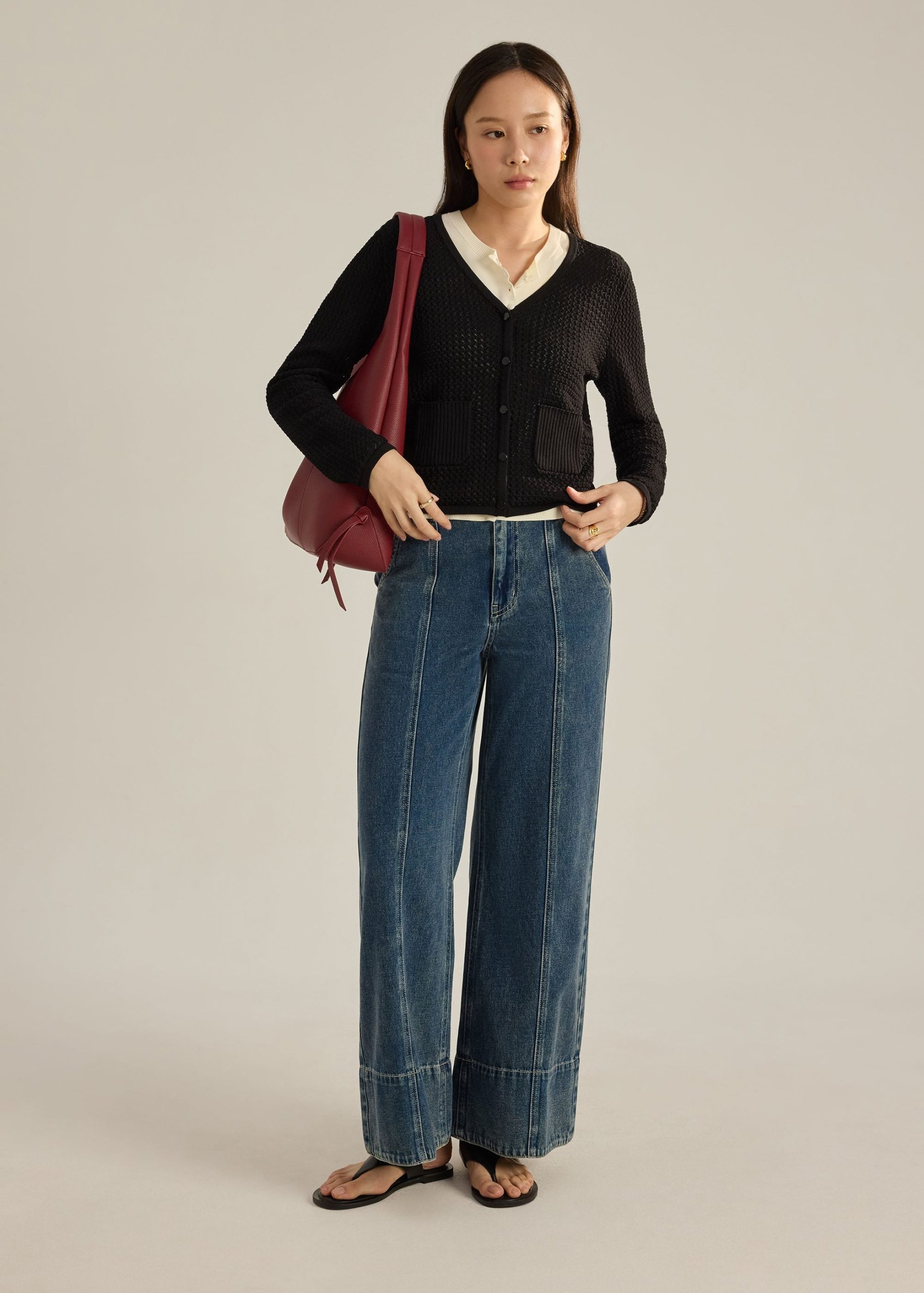 Trina Waffle Knit Boxy Cardigan - Image 5