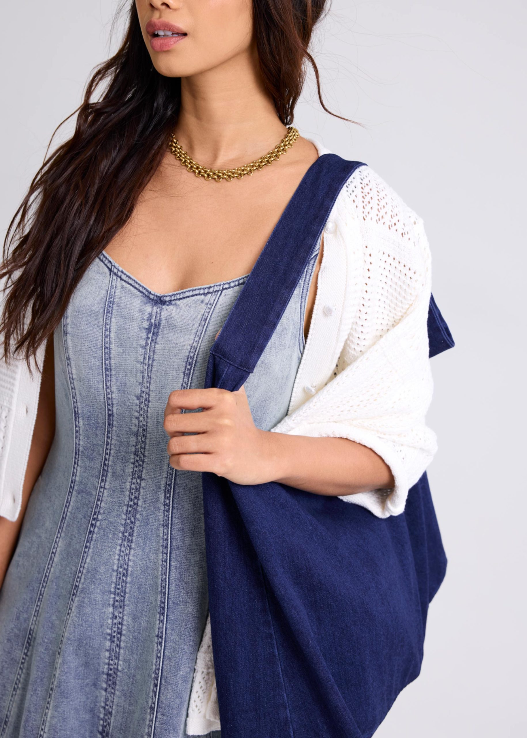 Adjustable Denim Tote Bag - Image 4