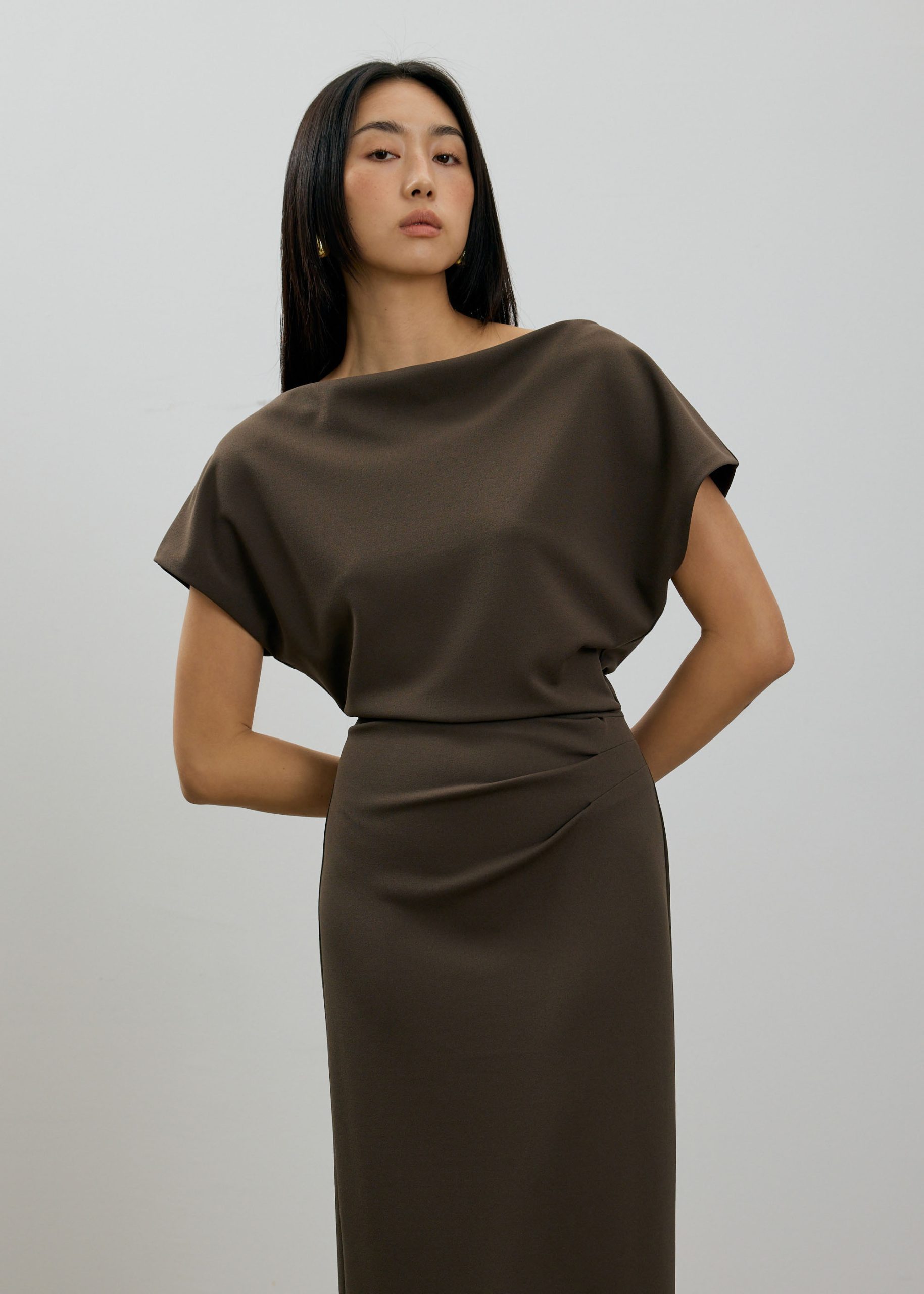 Amala Multi-way Drape Midi Dress - Image 17