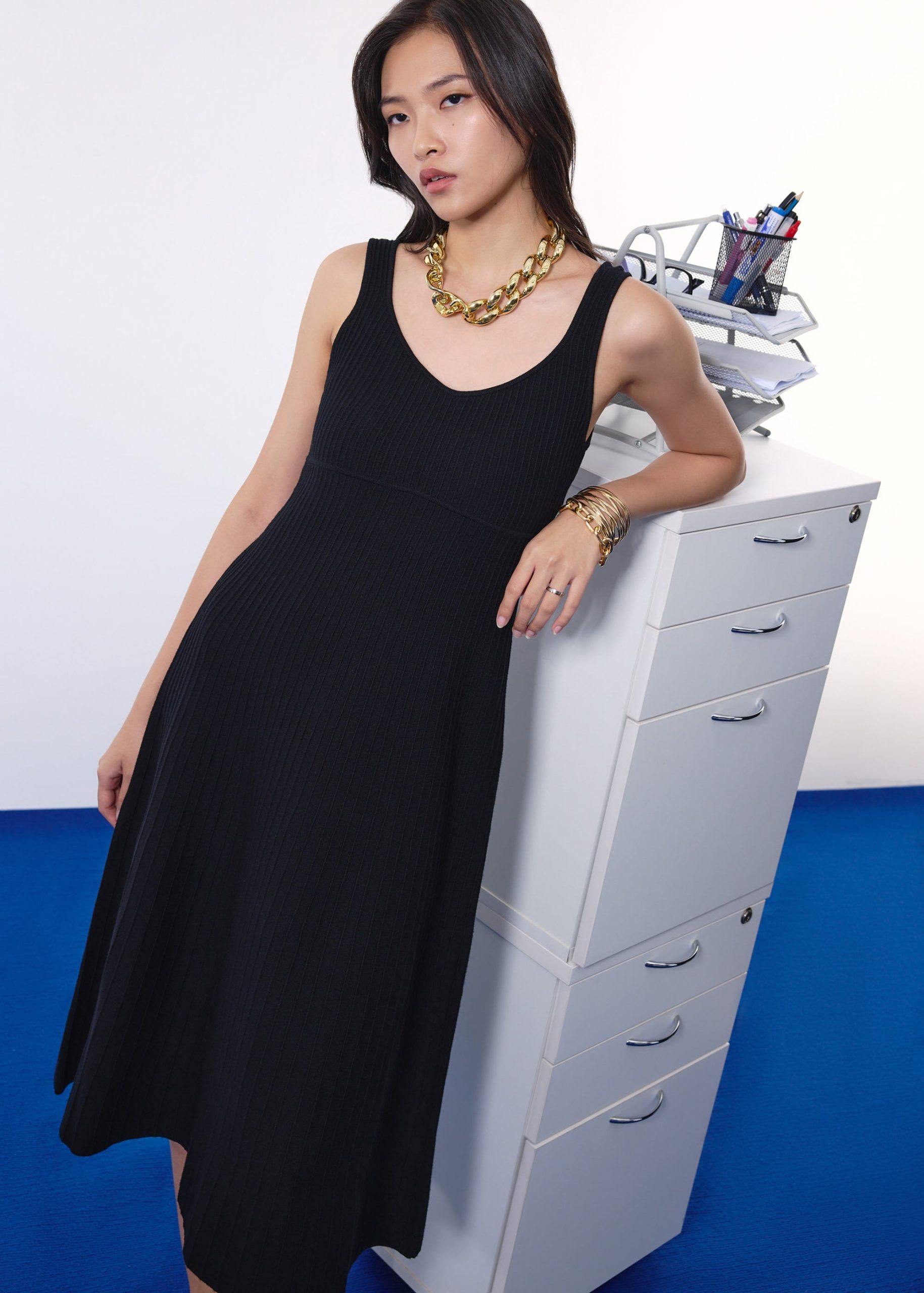 Janey Knit Sweetheart Fit & Flare Midi Dress - Image 5