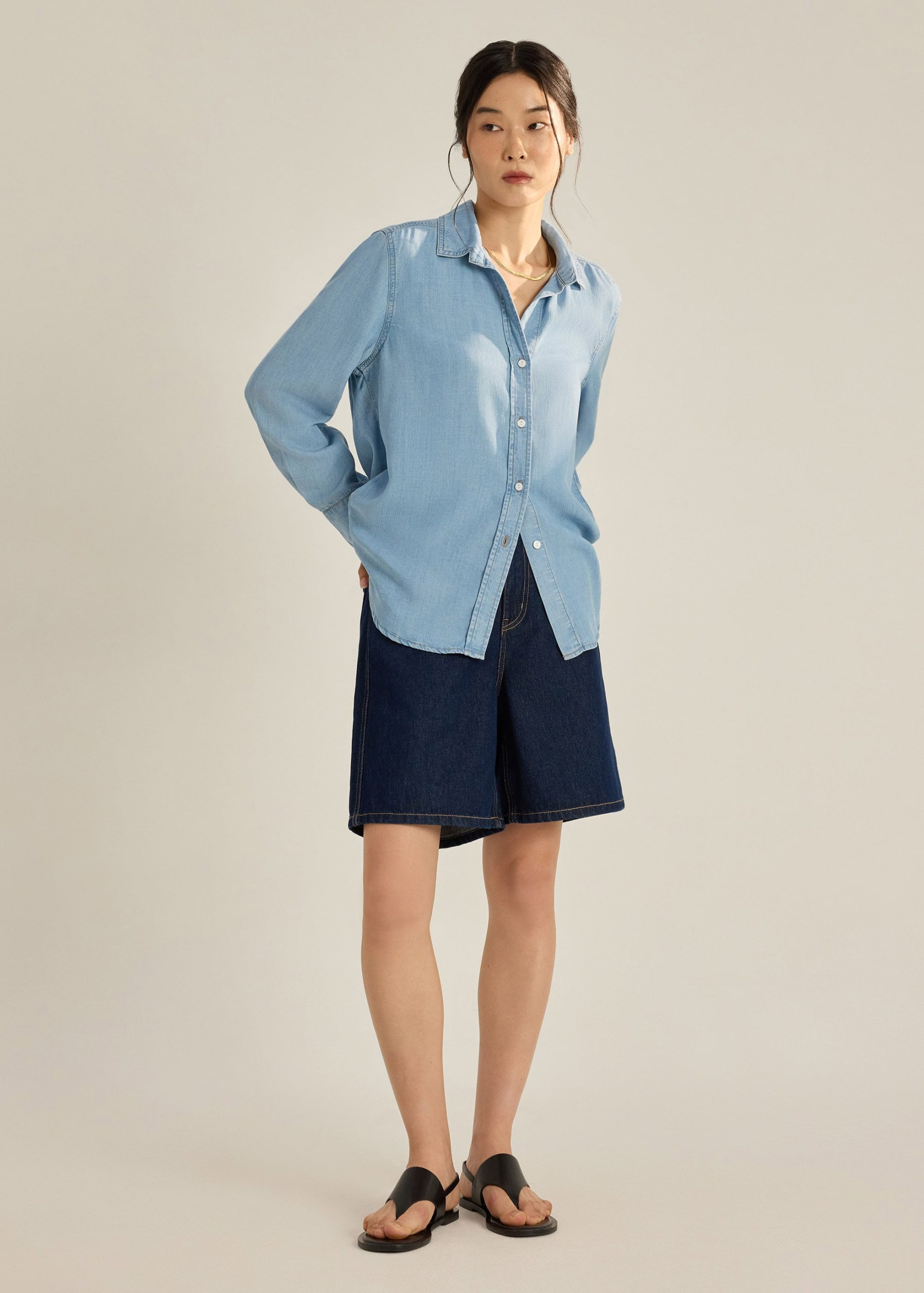 Ayu Lyocell Chambray Relaxed Shirt - Image 8