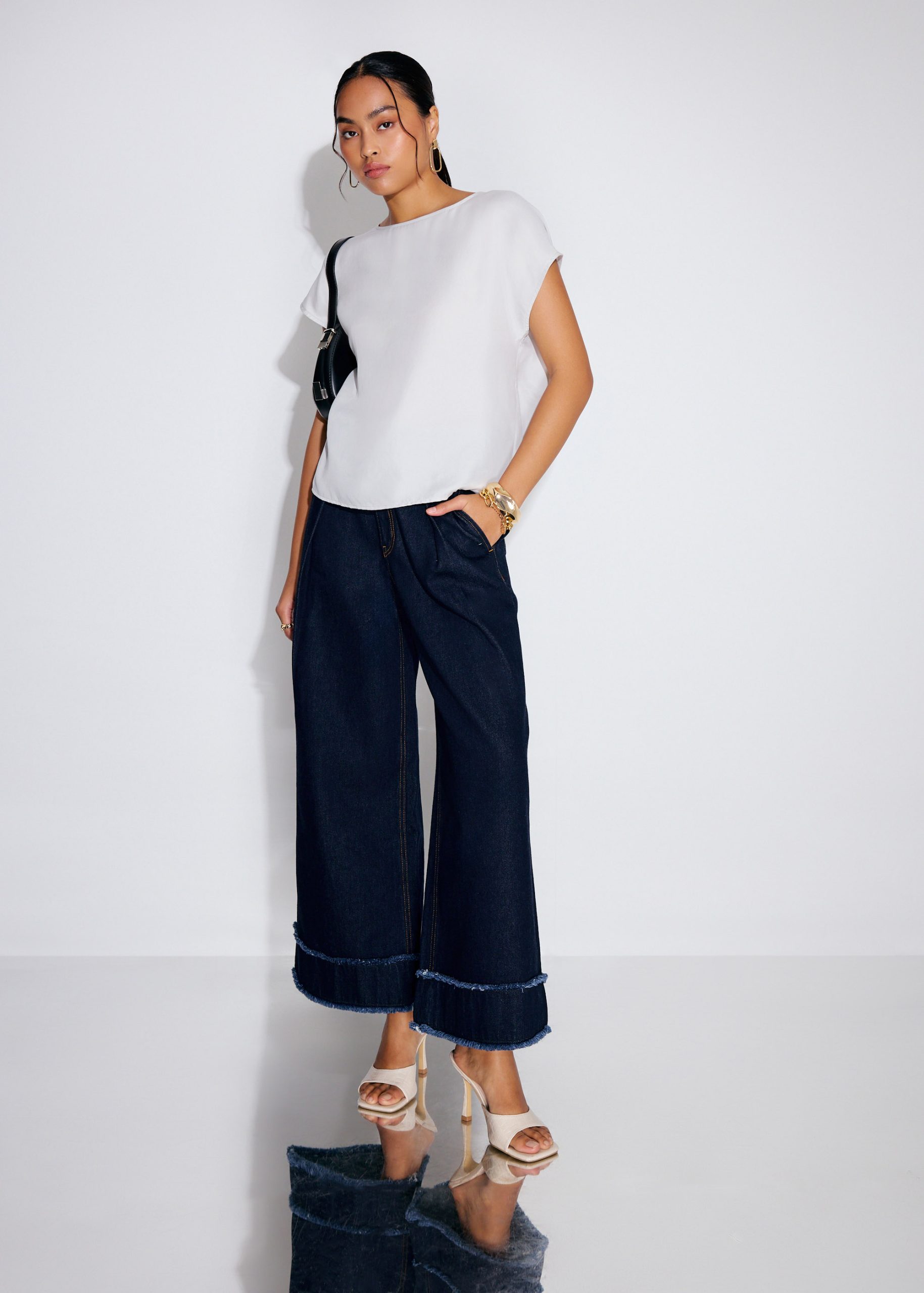Relaxed Cupro Back Knot Boat Neck Shell Top - Image 11