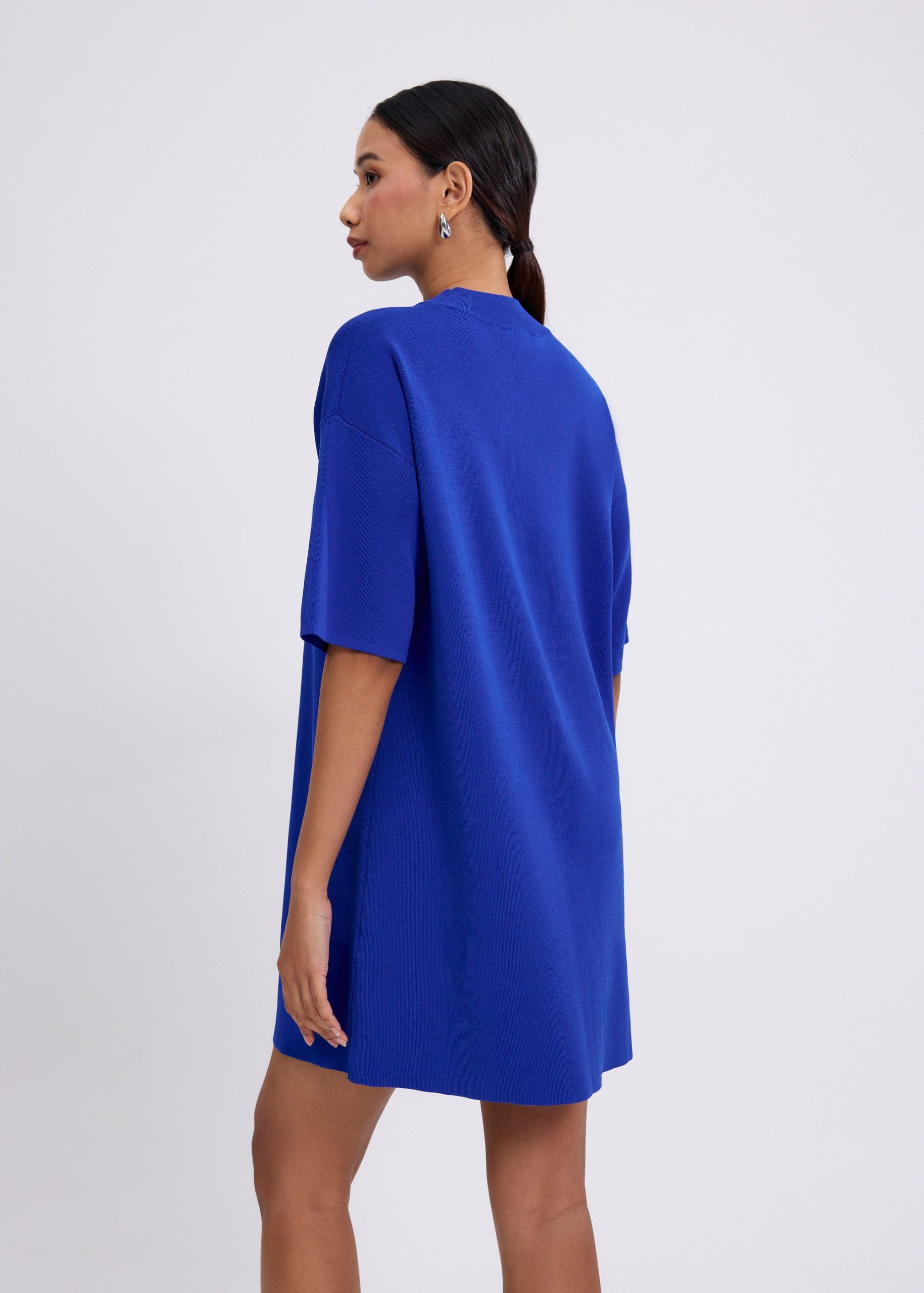 Knit Round Neck Shift Mini Dress - Image 20