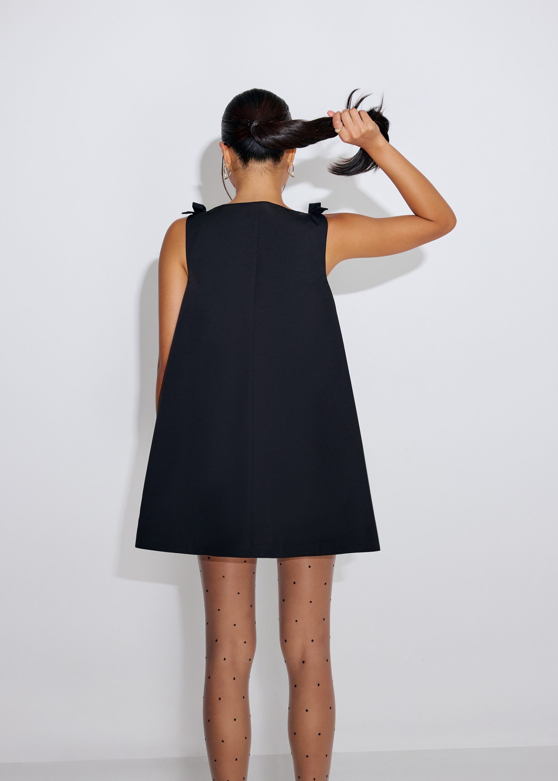 Boat Neck Swing Mini Dress - Image 6