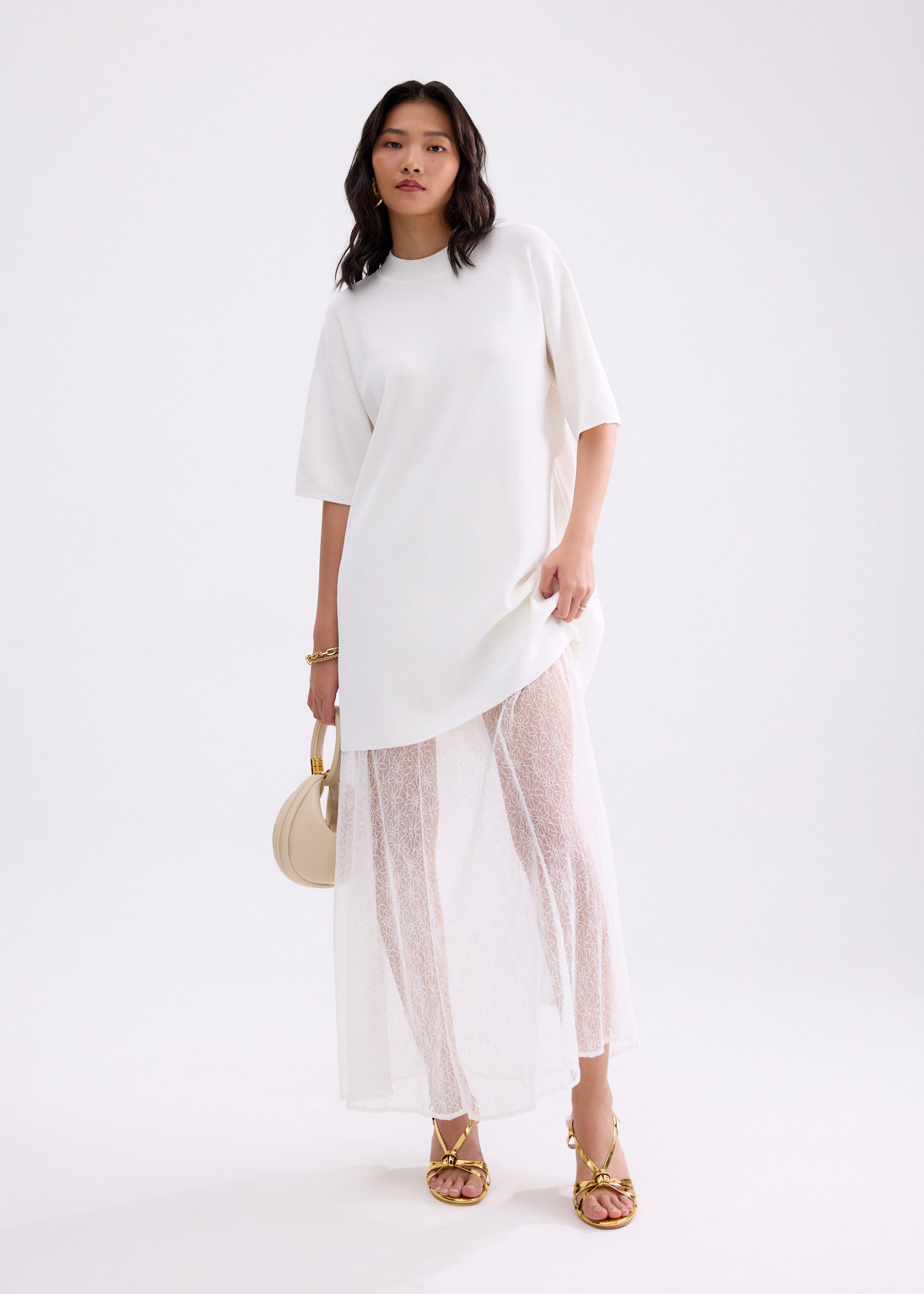 Knit Round Neck Shift Mini Dress - Image 10