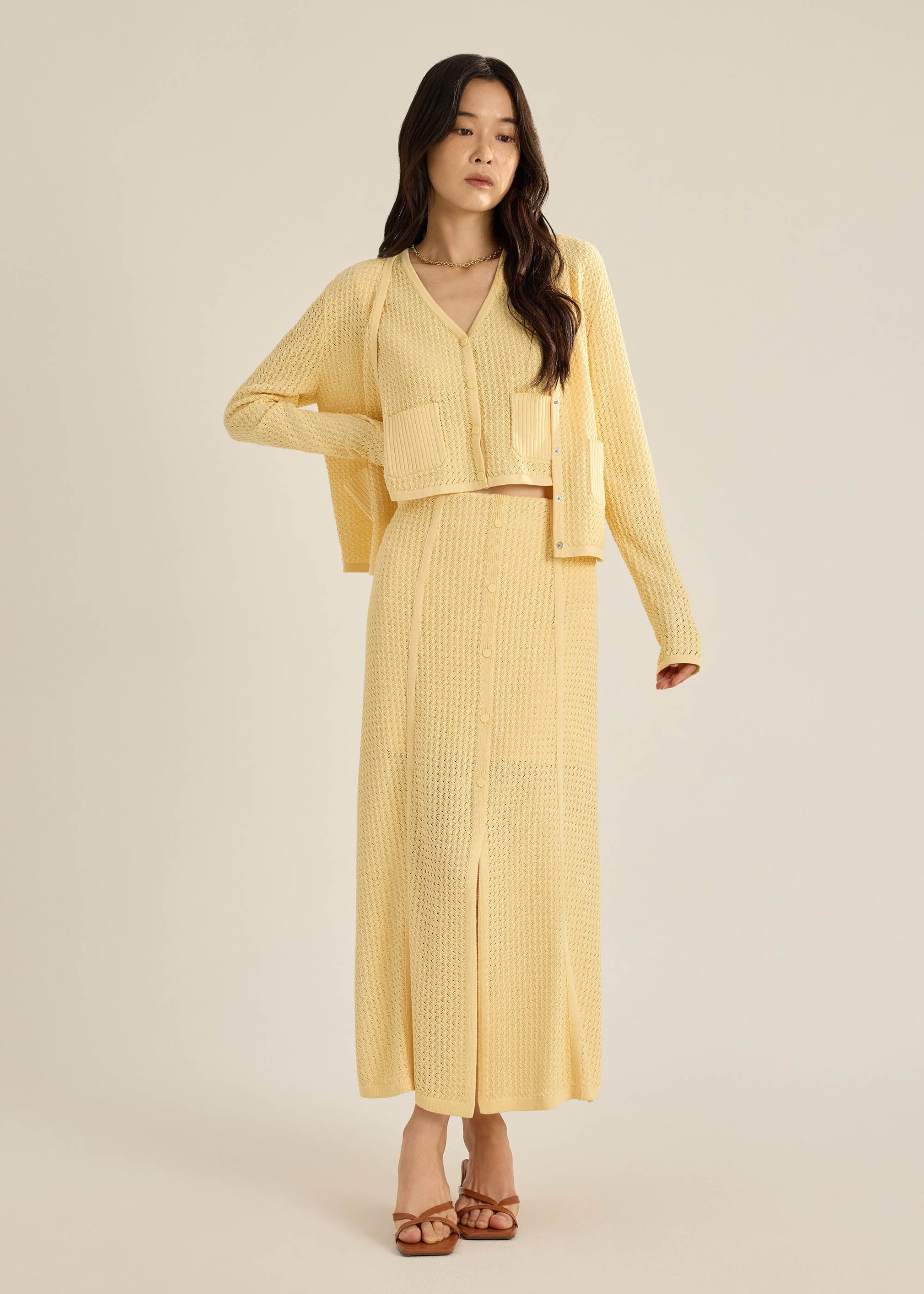 Trina Waffle Knit Boxy Cardigan