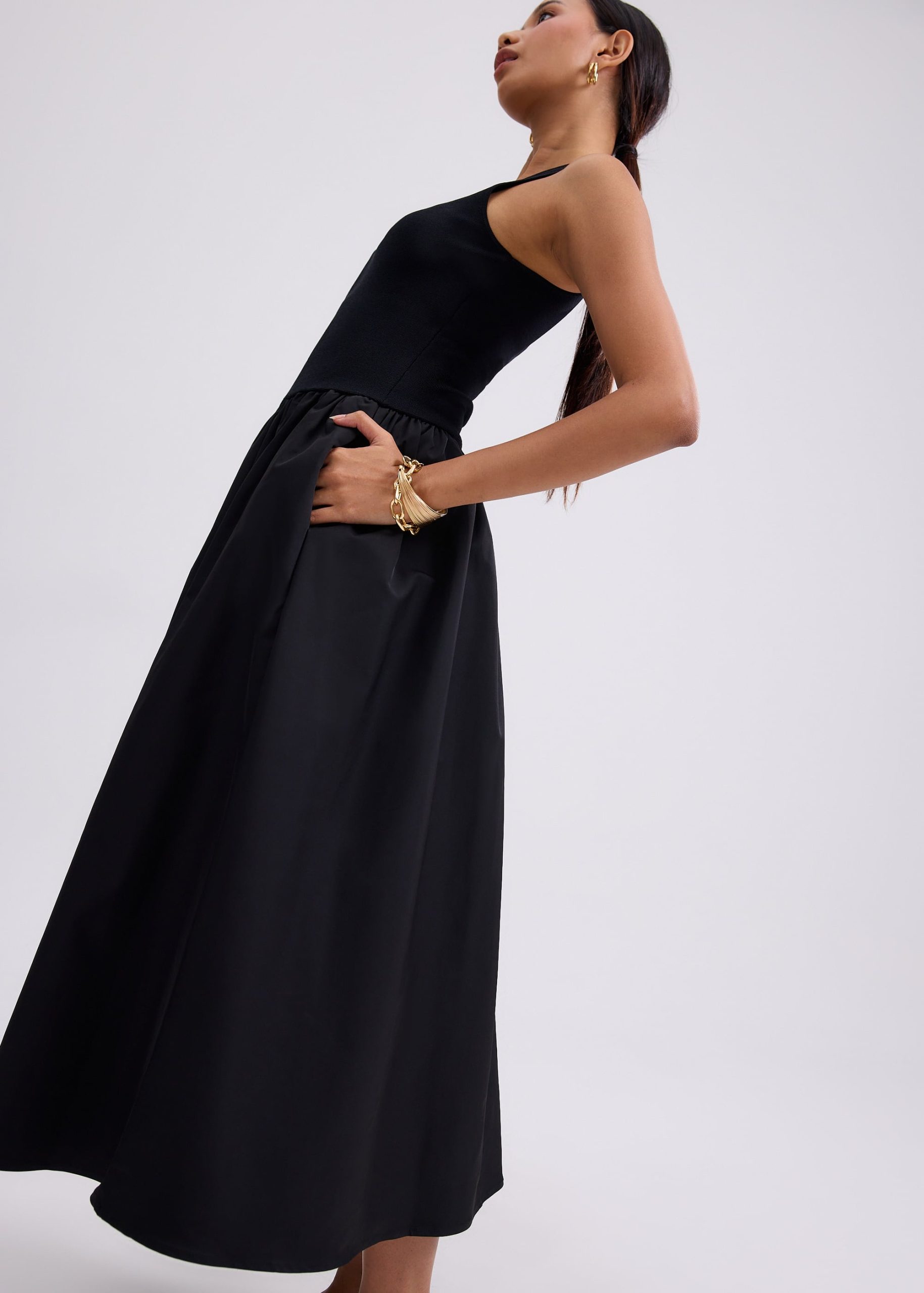 Scoop Neck Drop Waist Midaxi Dress - Image 3
