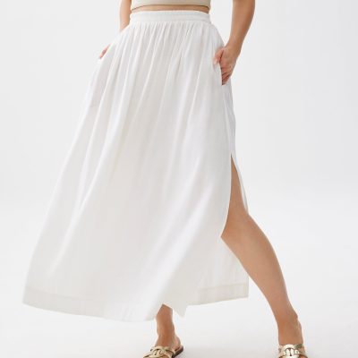 Rei Elastic Linen A-line Maxi Skirt