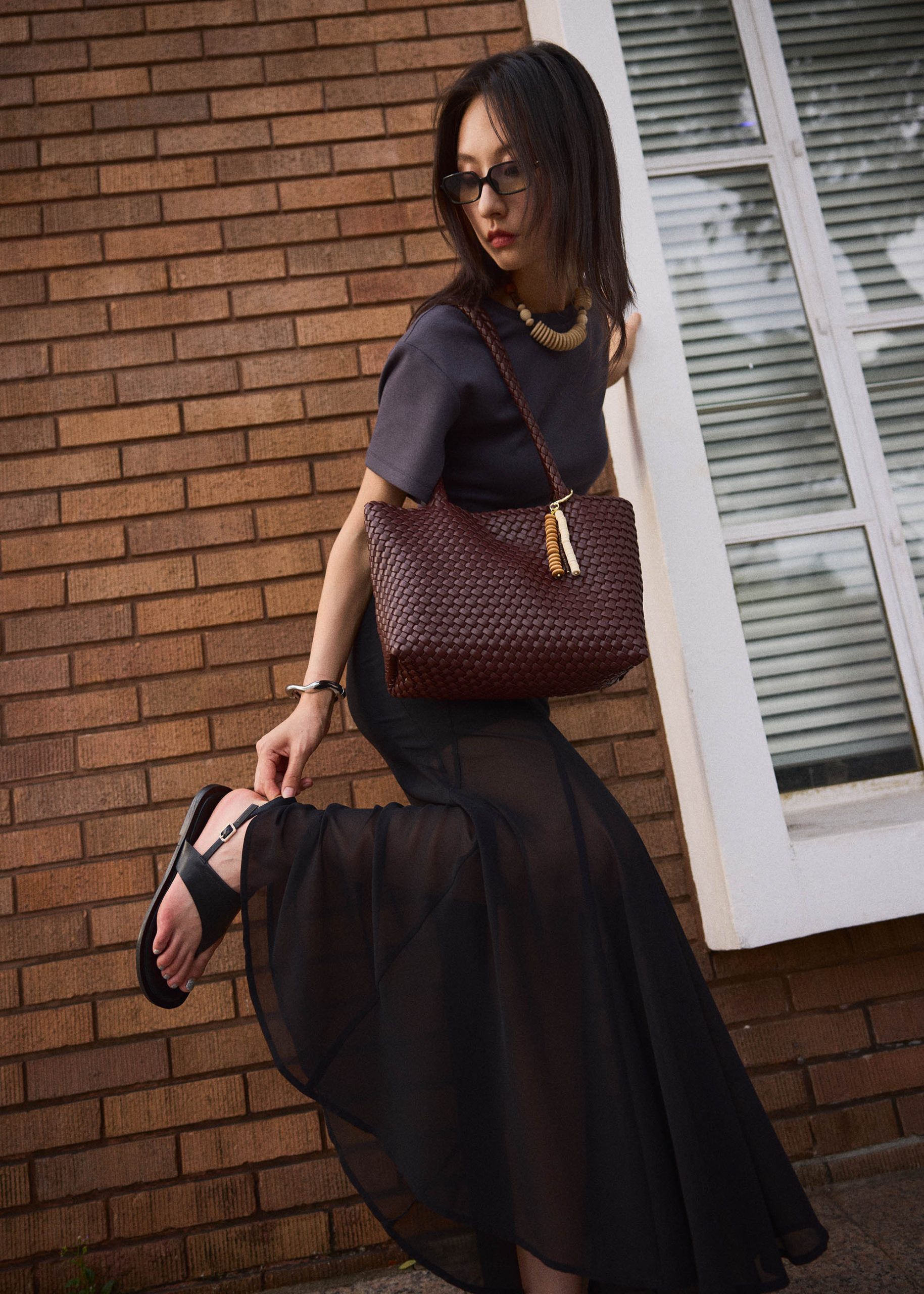 Sheer Hem Flare Skirt - Image 8