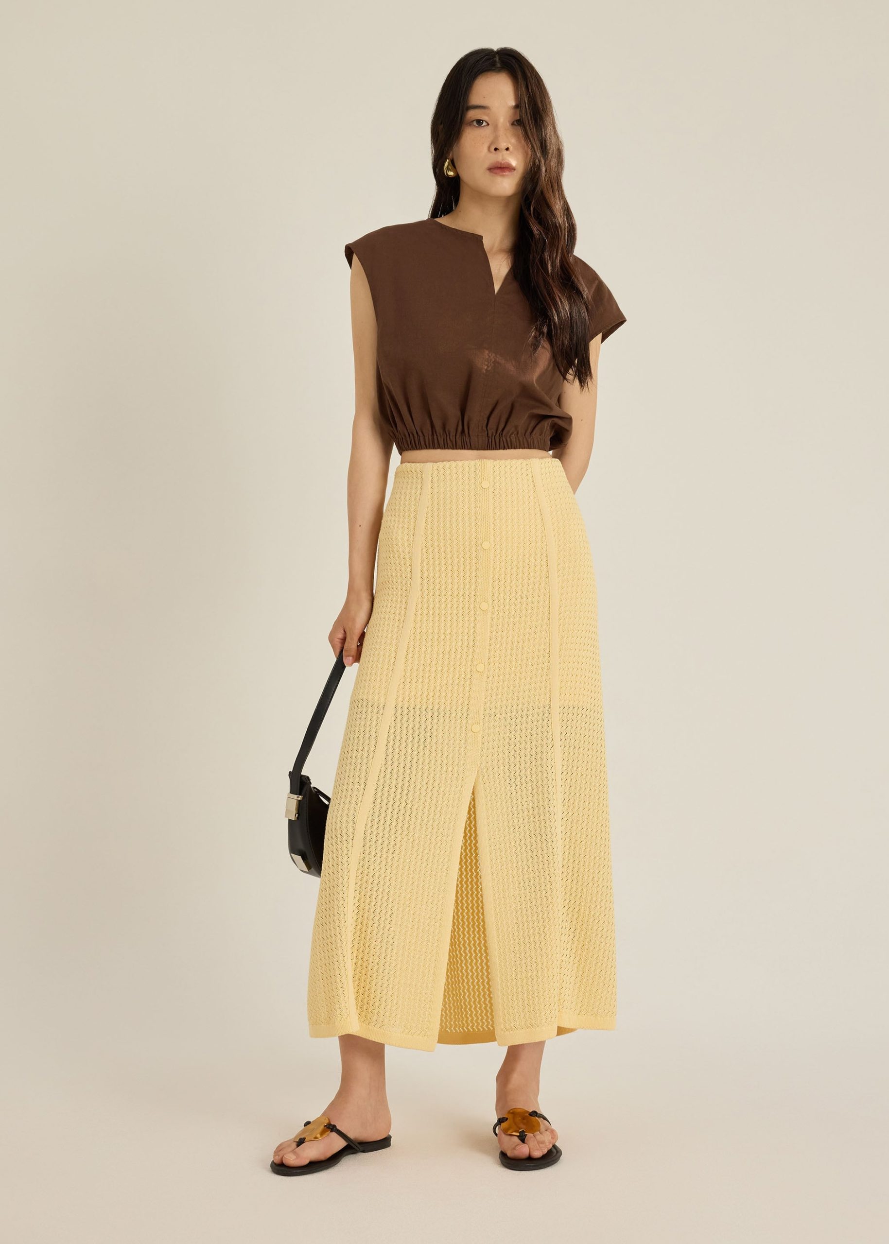 Nisa Waffle Knit A-Line Skirt - Image 13