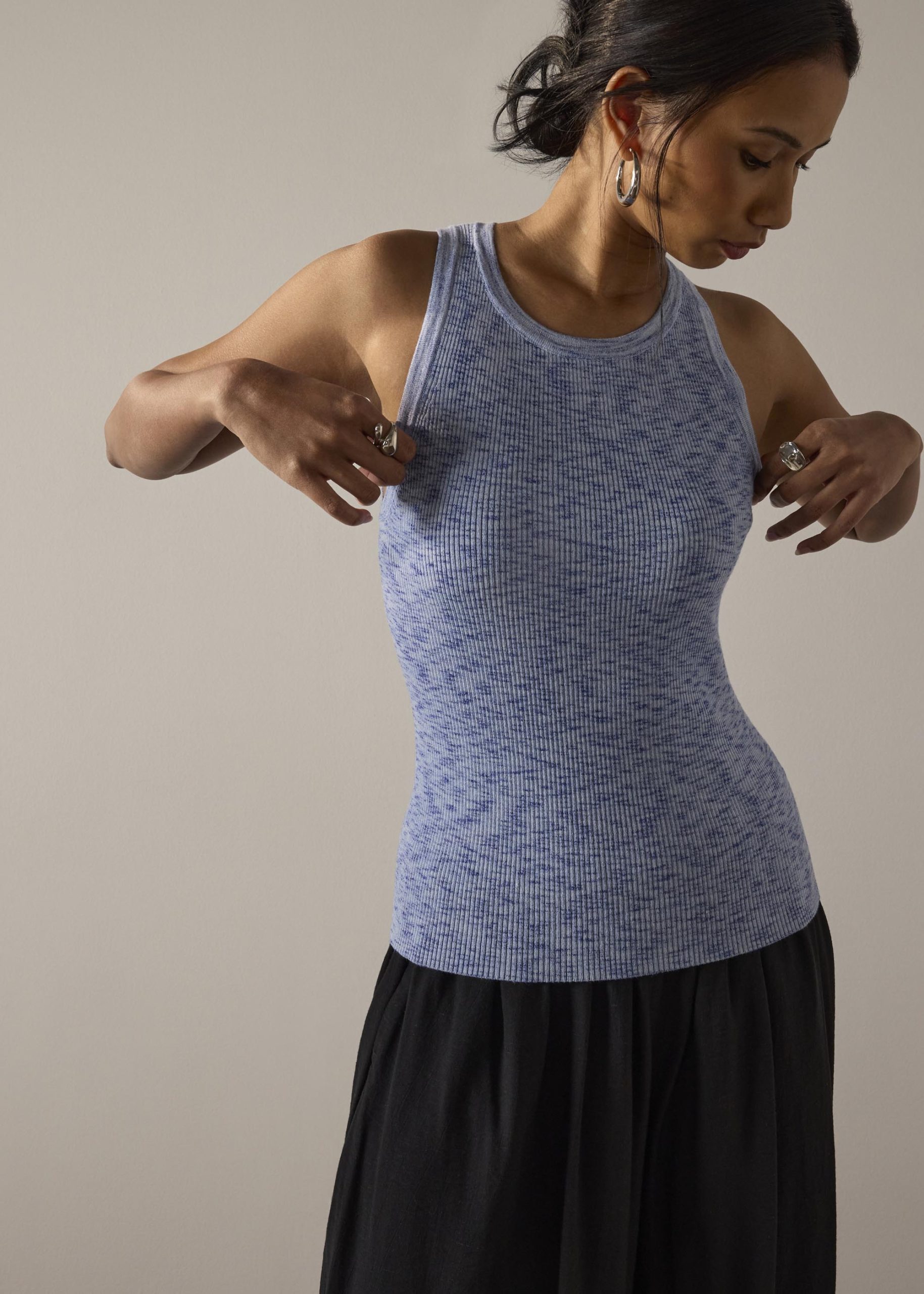 Duo Tone Knit Fitted Tank - Image 15