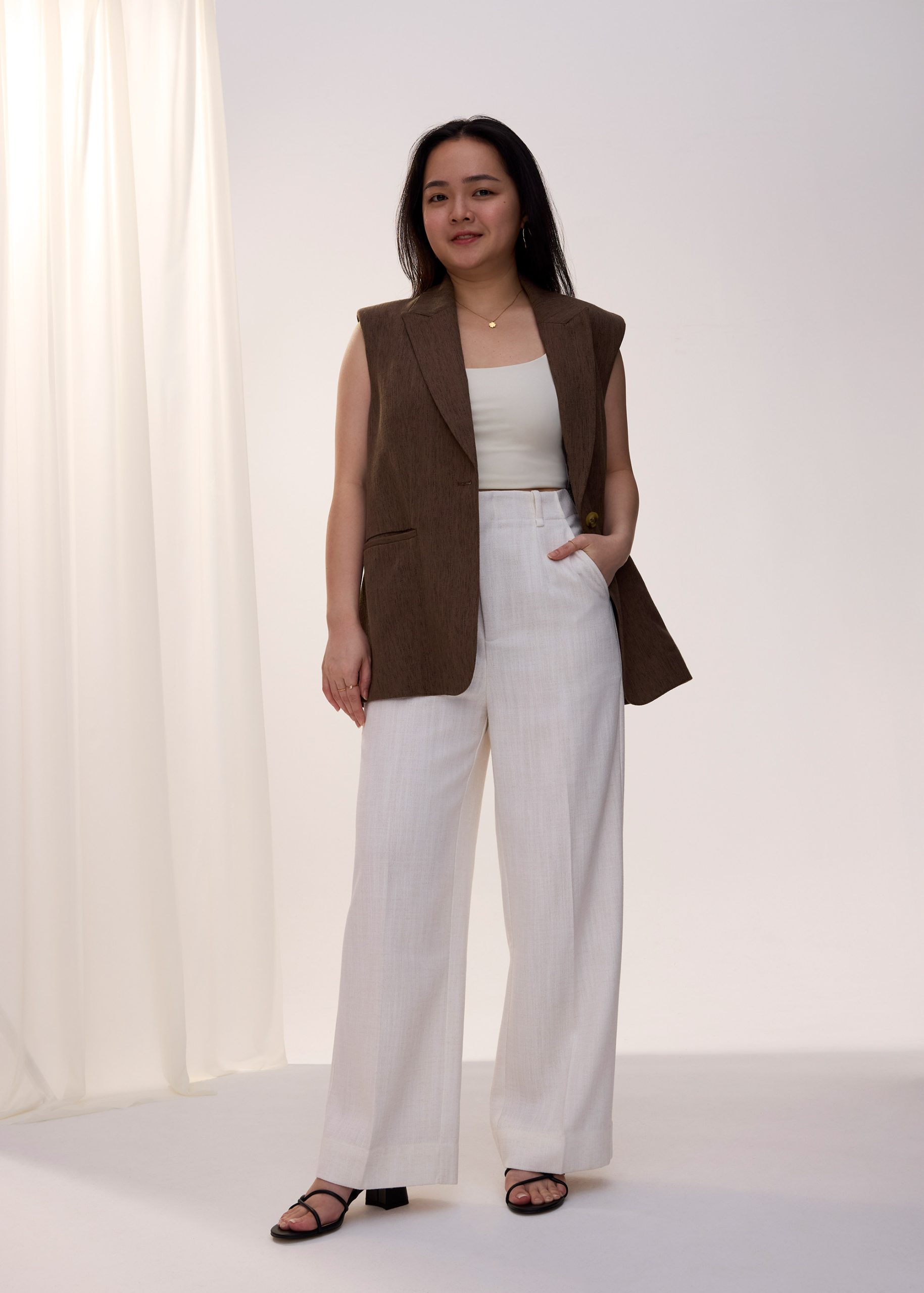 PETITE Leggy??Seva Textured Super High Waist Straight Leg Pants - Image 3