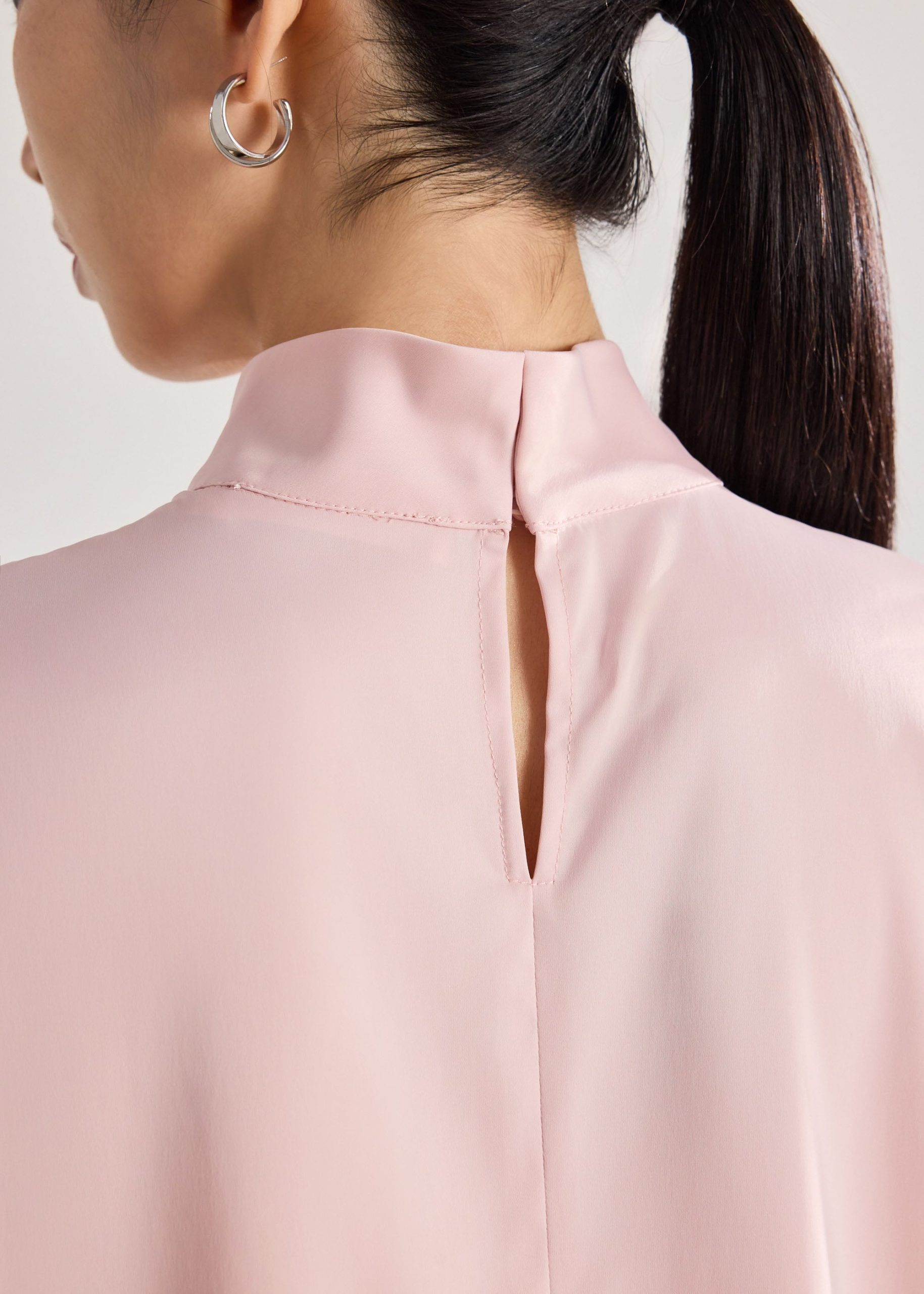 Satin Drape Collared Blouse - Image 15