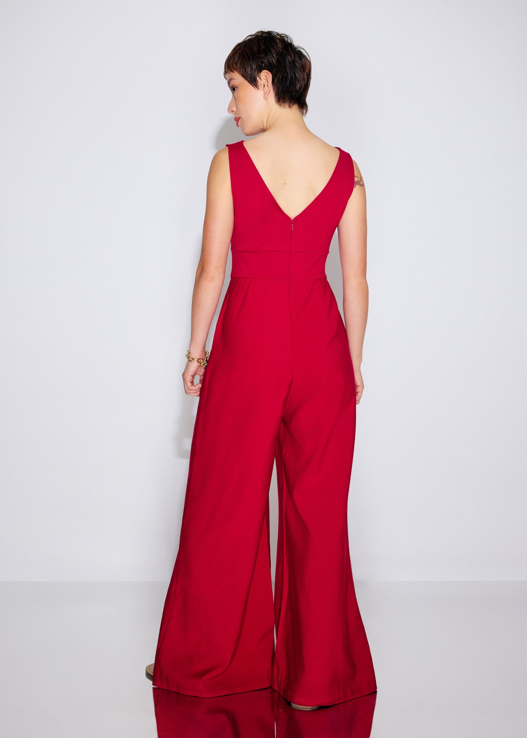 Boat Neck Wide Leg Jumpsuit - Image 13