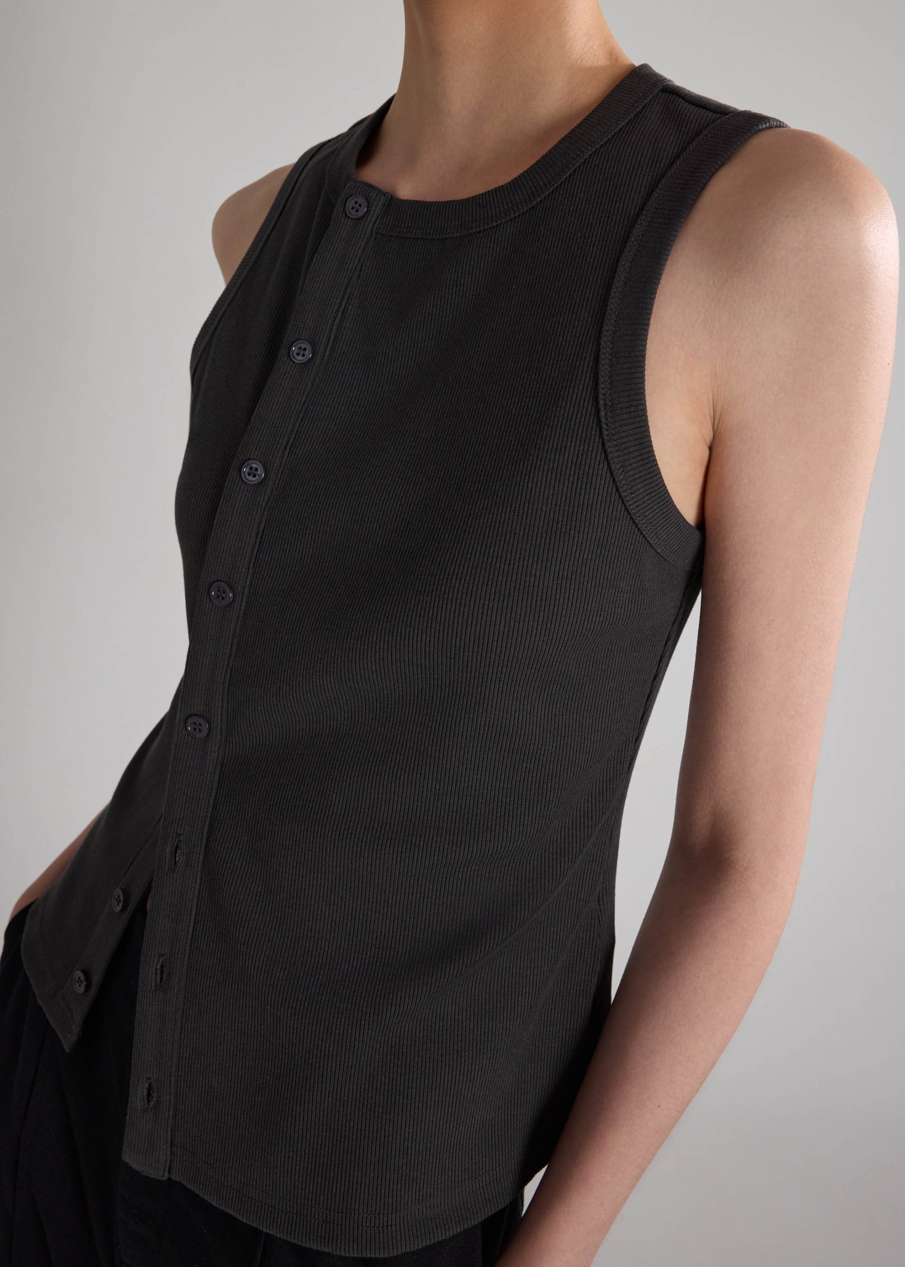 Jersey Button Down Fitted Top - Image 16
