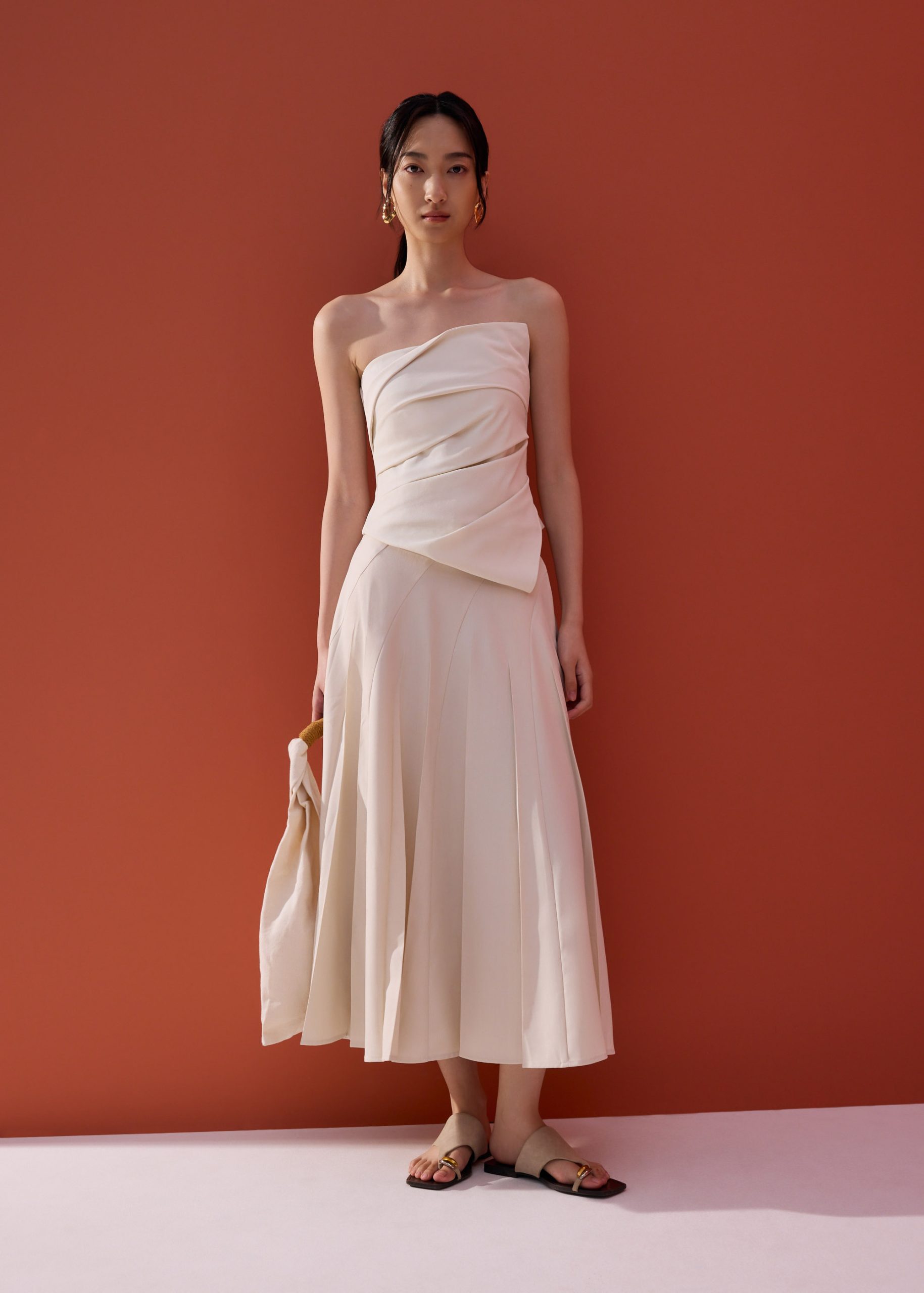 Sarita Asymmetric Pleated Tube Top - Image 7