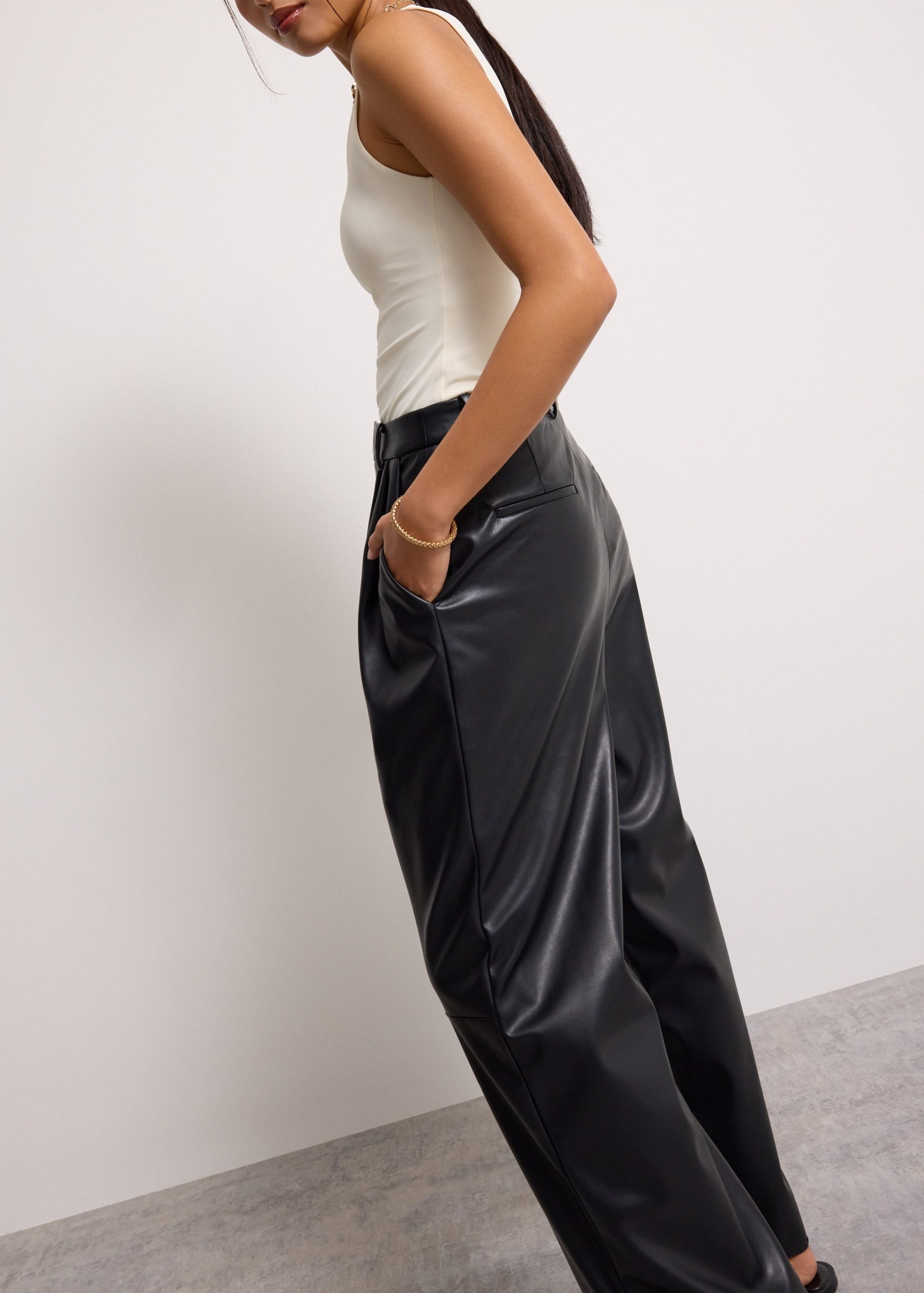 Martine Vegan Leather Straight Leg Pants - Image 12