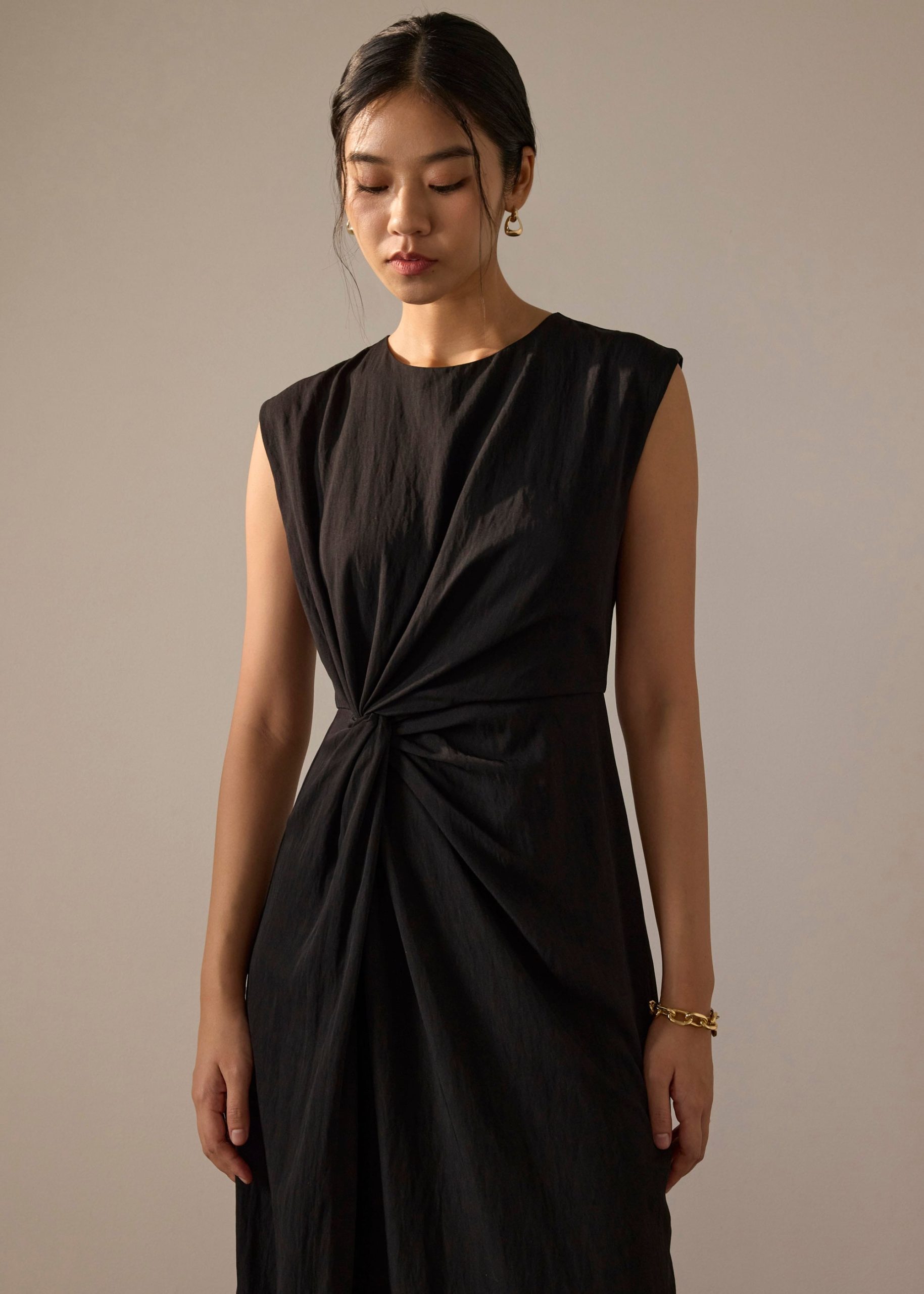 Crinkled Twist Knot Midaxi Dress - Image 7