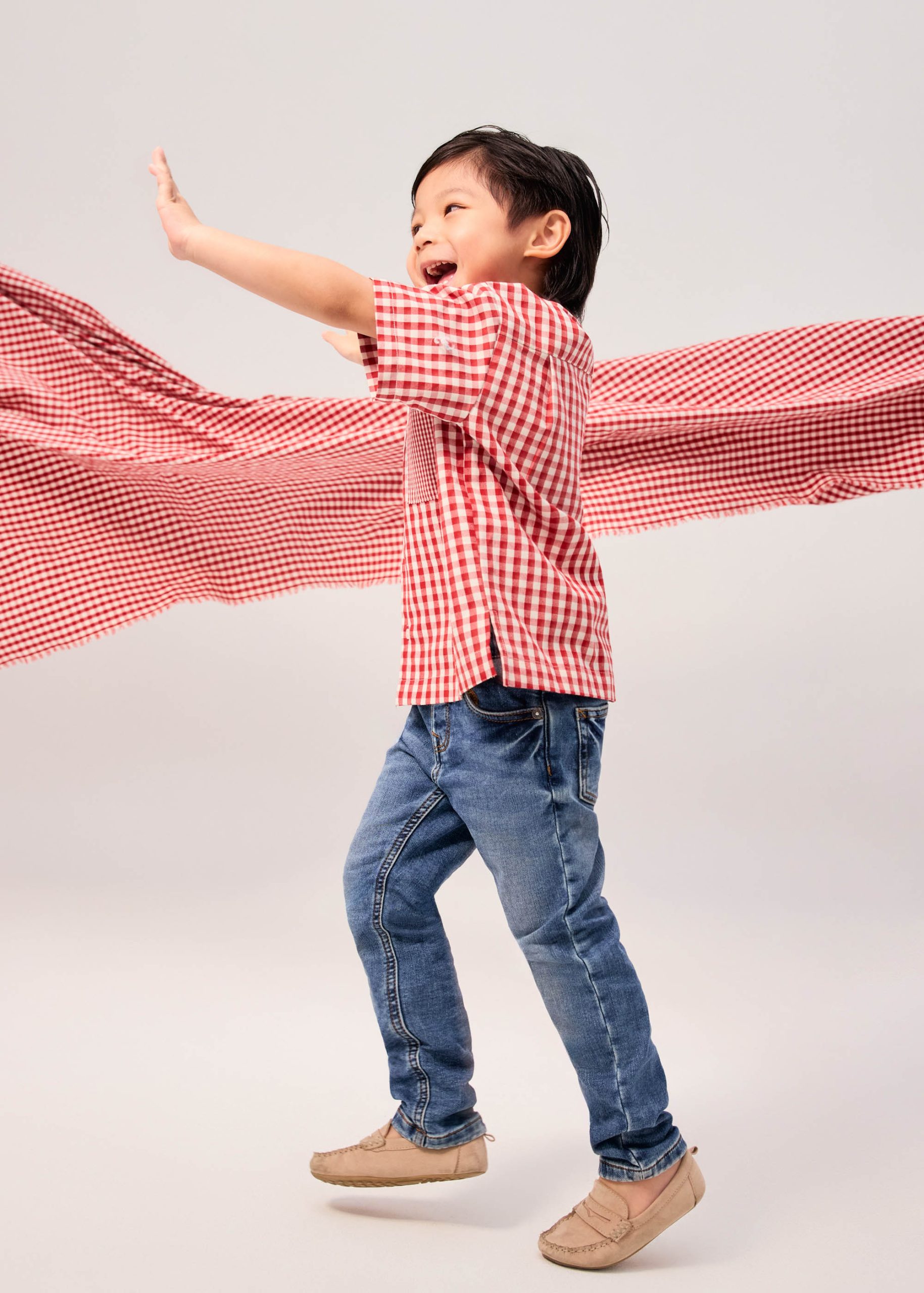 Kids' Gingham Cotton Button Down Shirt - Image 4