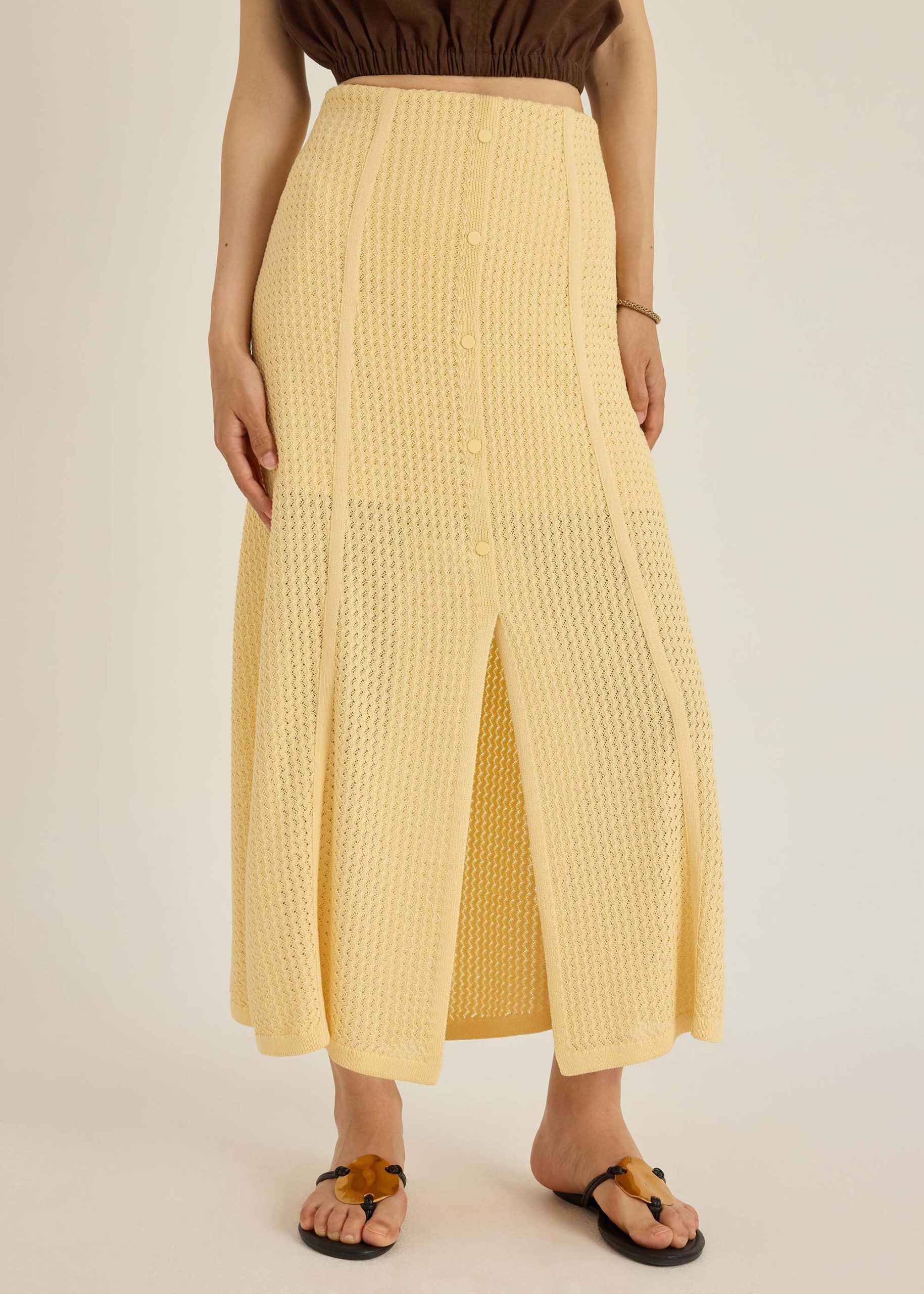 Nisa Waffle Knit A-Line Skirt - Image 14