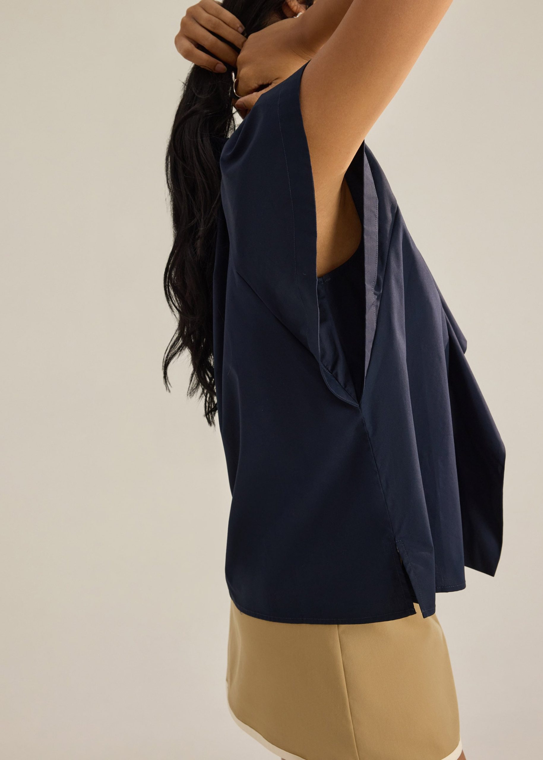 Keiko Cotton Draped Panel Top - Image 11