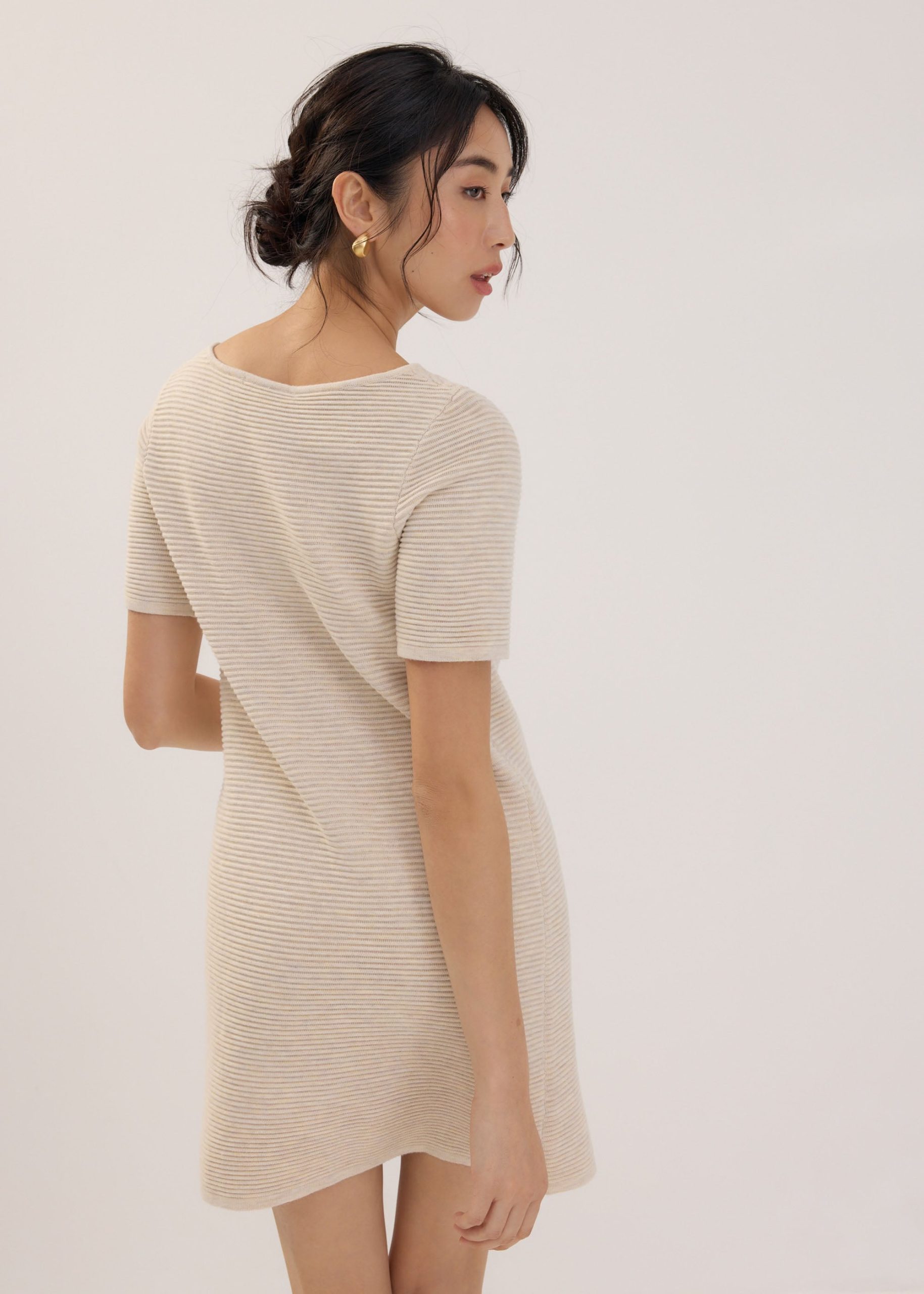 Scoop Neck Shift Mini Dress - Image 2