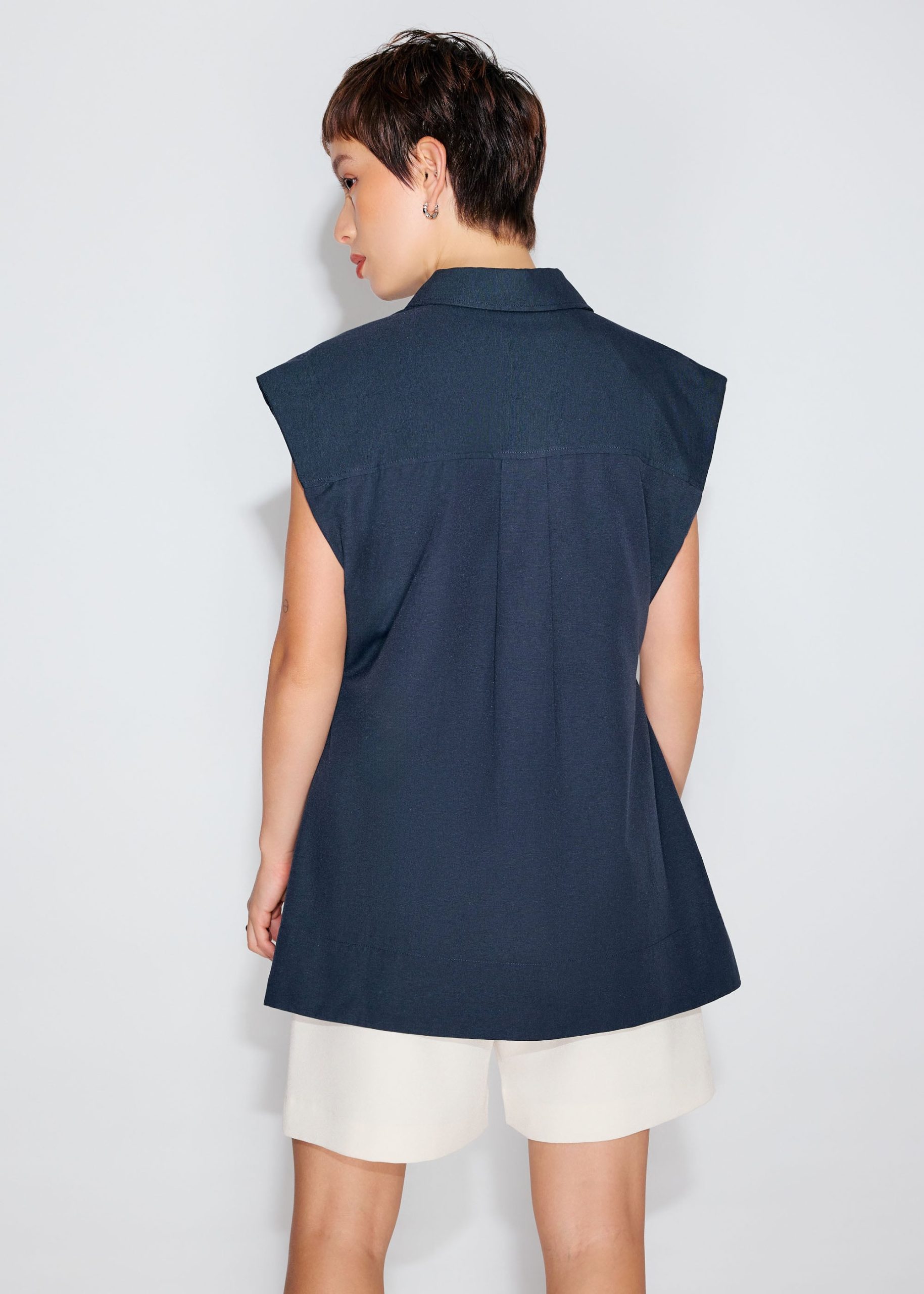 Relaxed Cotton Long Button Down Shirt - Image 11