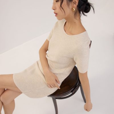 Scoop Neck Shift Mini Dress