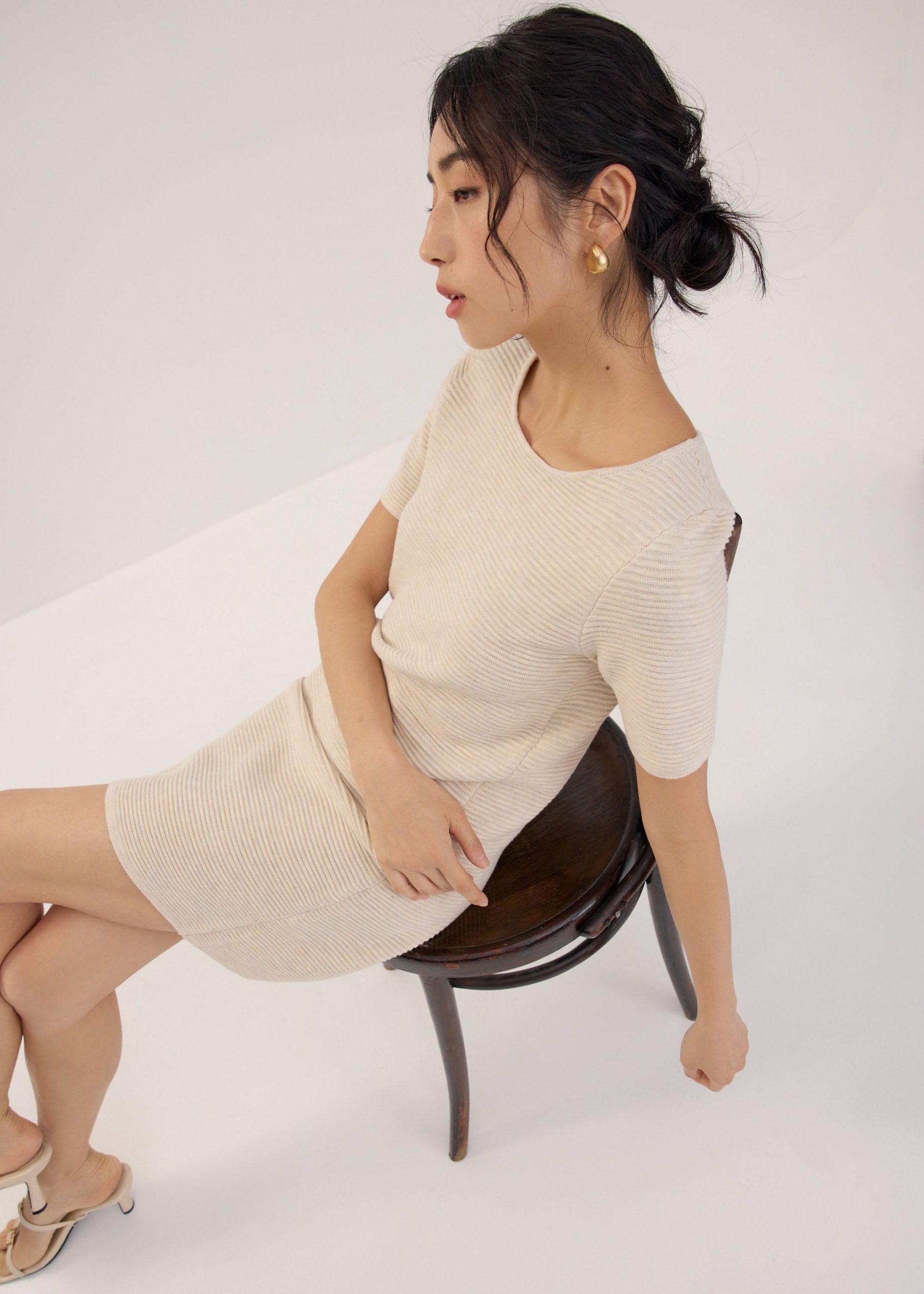 Scoop Neck Shift Mini Dress