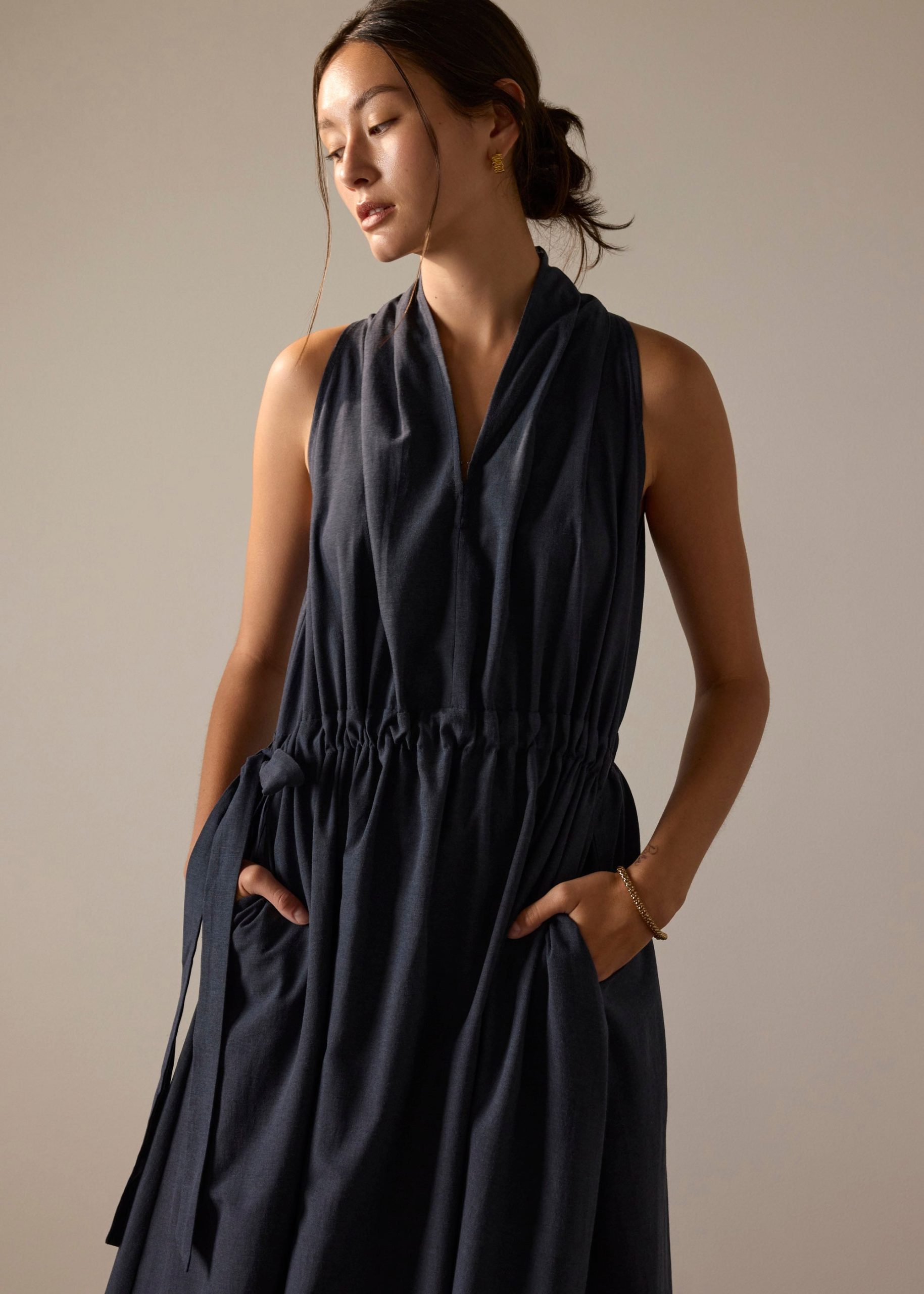 Fit & Flare Dress With Sash Tie - Image 3