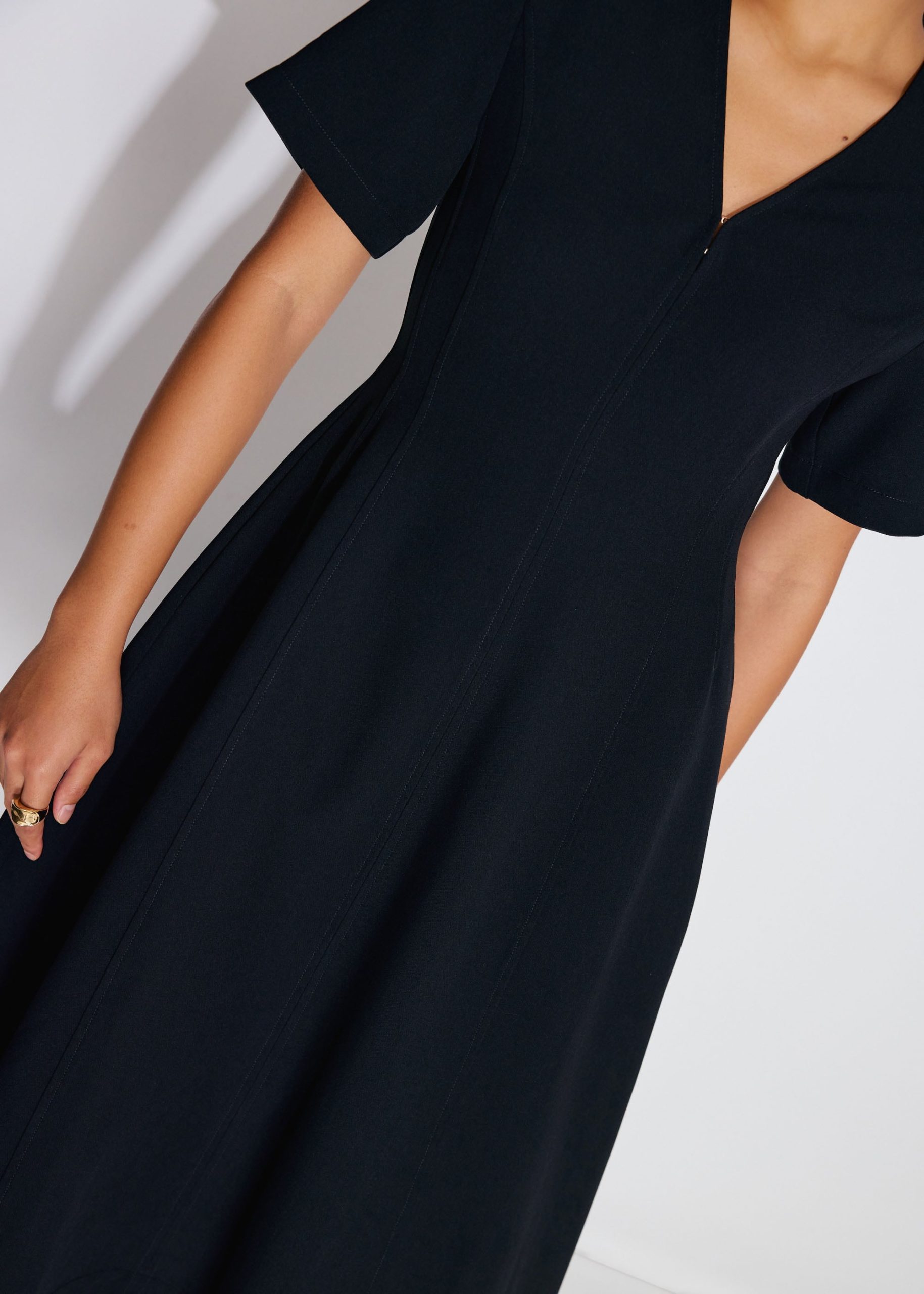 Sofi V-neck Short Sleeve Fit & Flare Midaxi Dress - Image 2