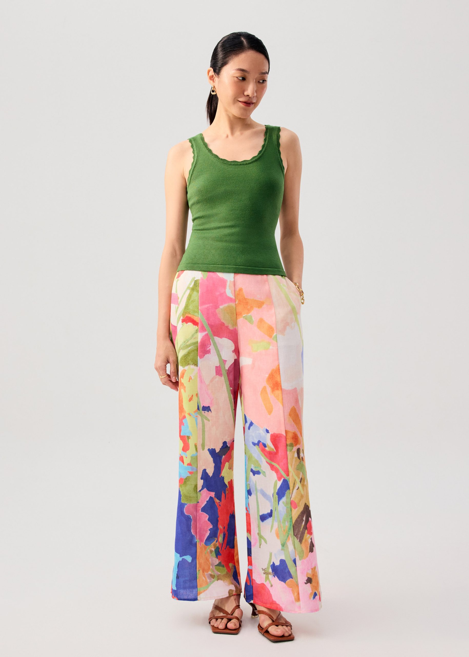 Rue Knit Scoop Neck Scallop Edge Tank Top - Image 21