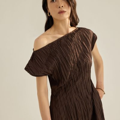 Cleo Multi-way Crinkled Pleats Dress