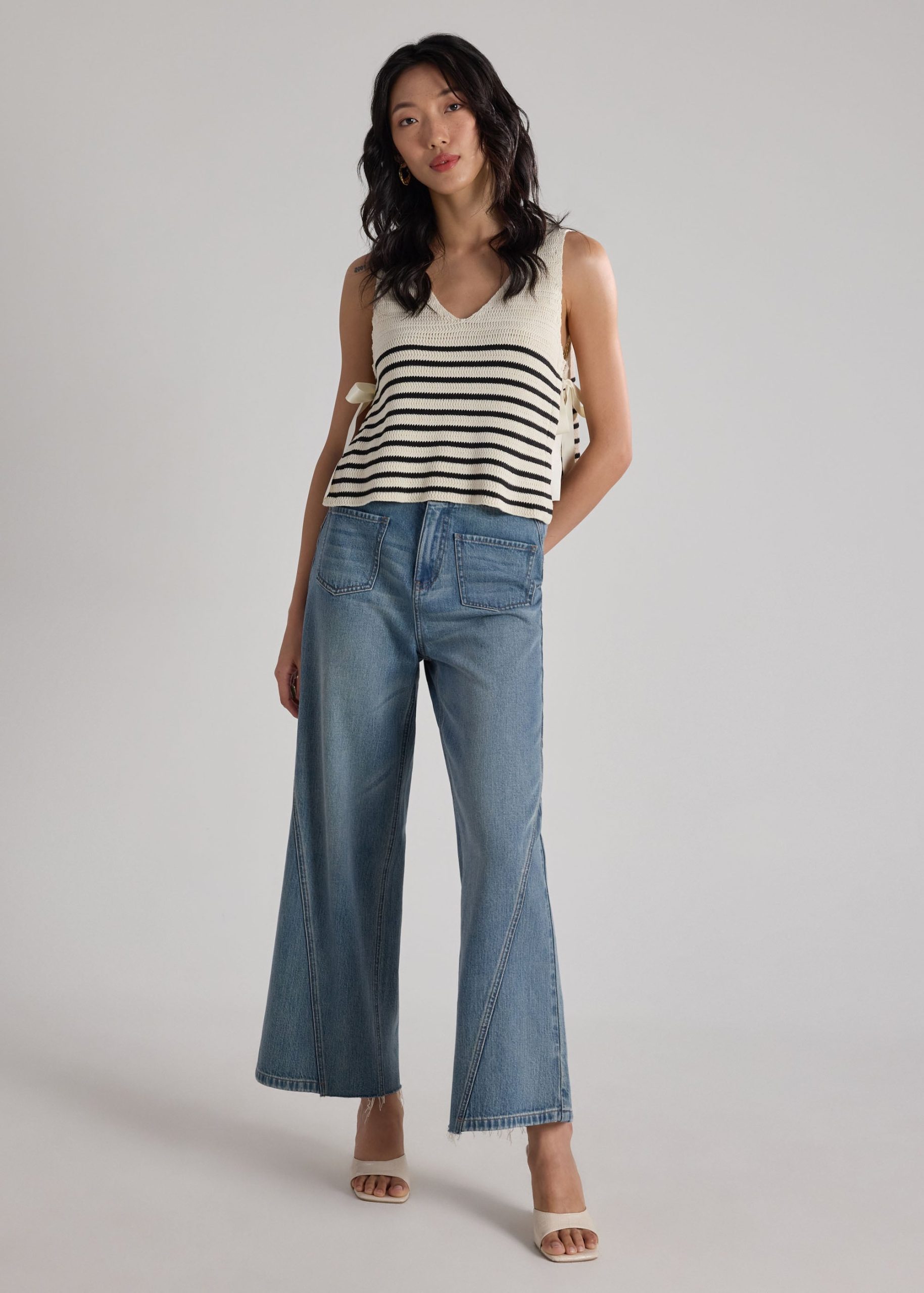 Multi-way Striped Knit Side Tie Top - Image 9