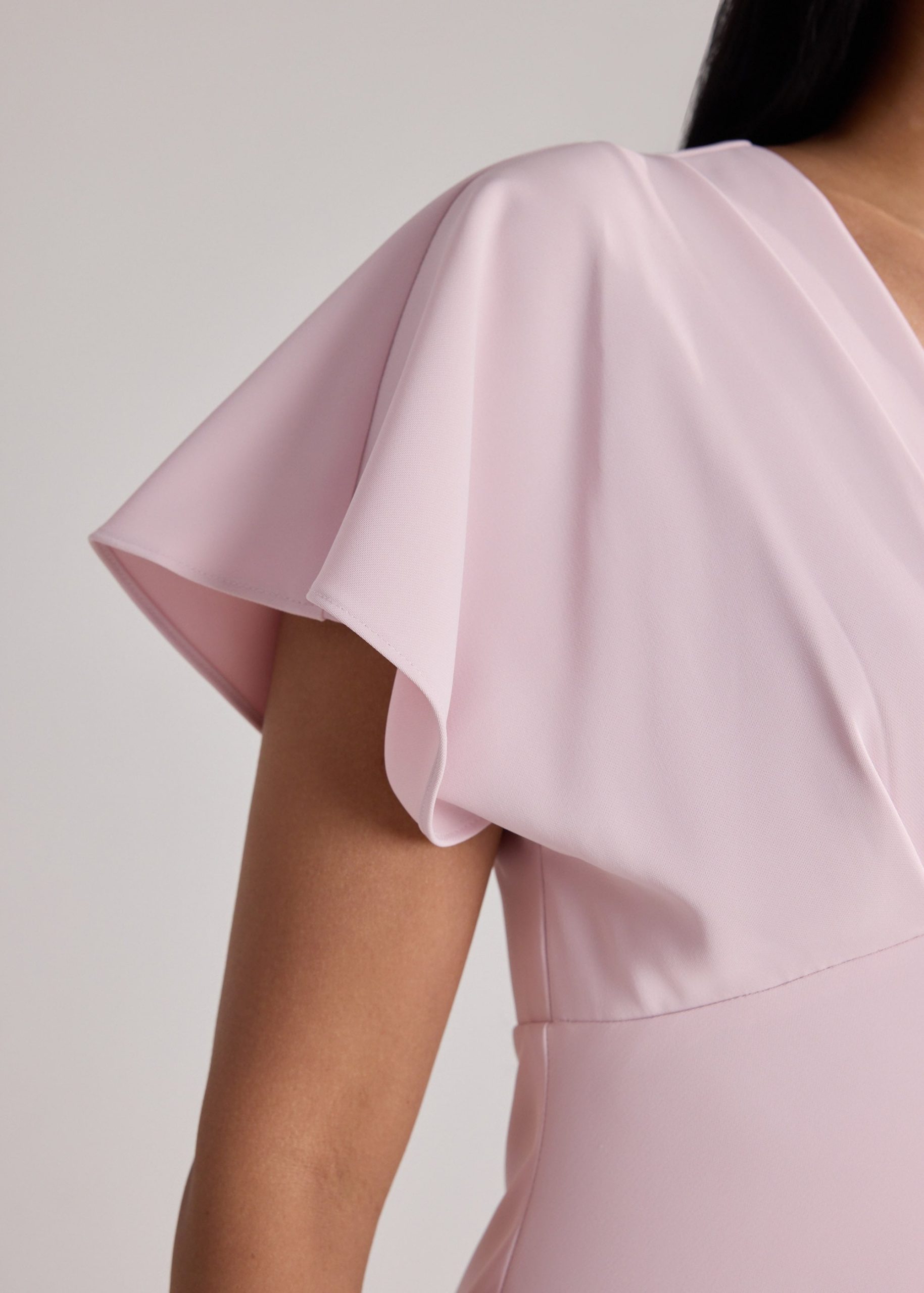 BraFree by LB Crepe Flutter Sleeves Dress - Image 12