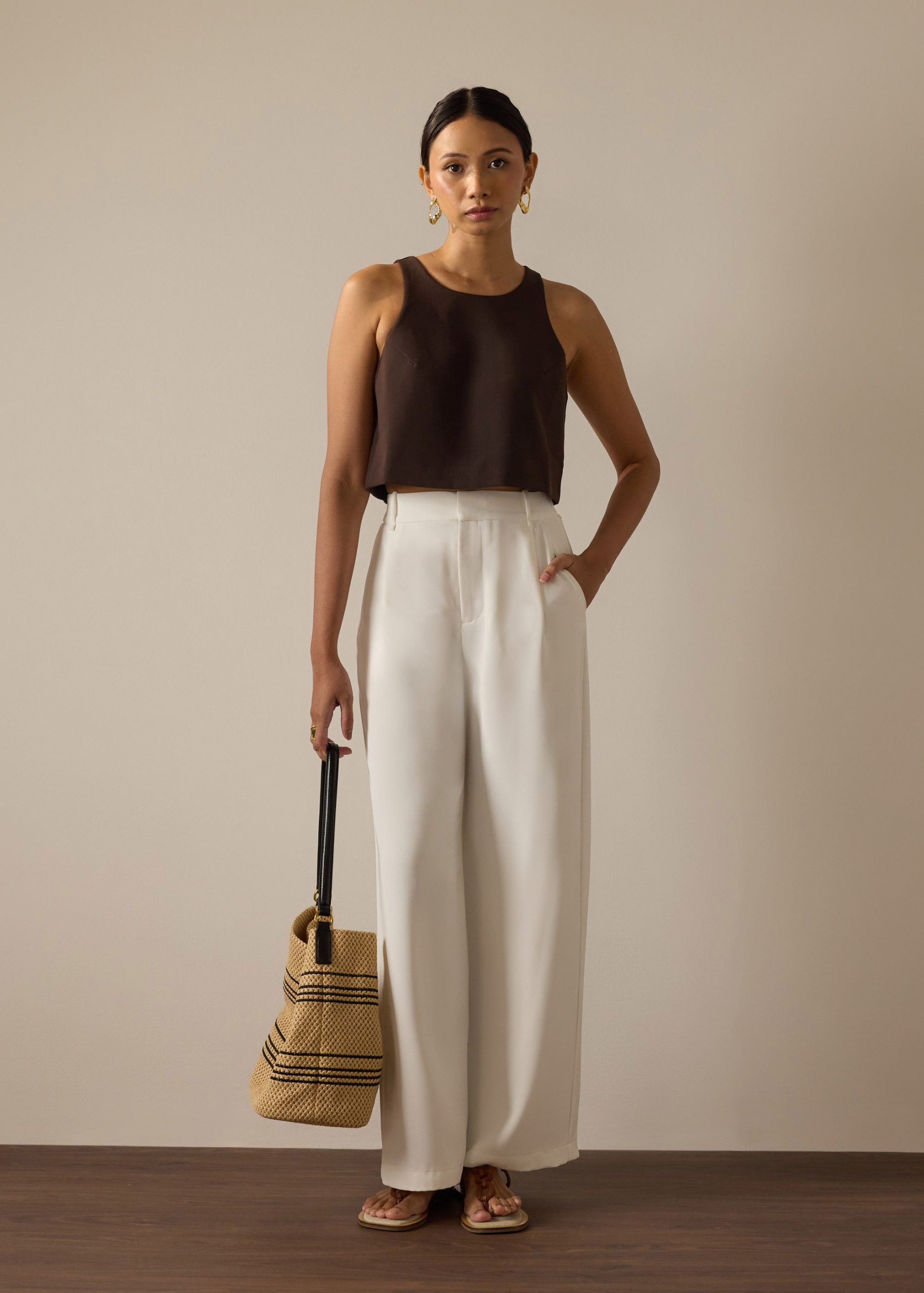 Carla Round Neck Crop Shell Top - Image 13