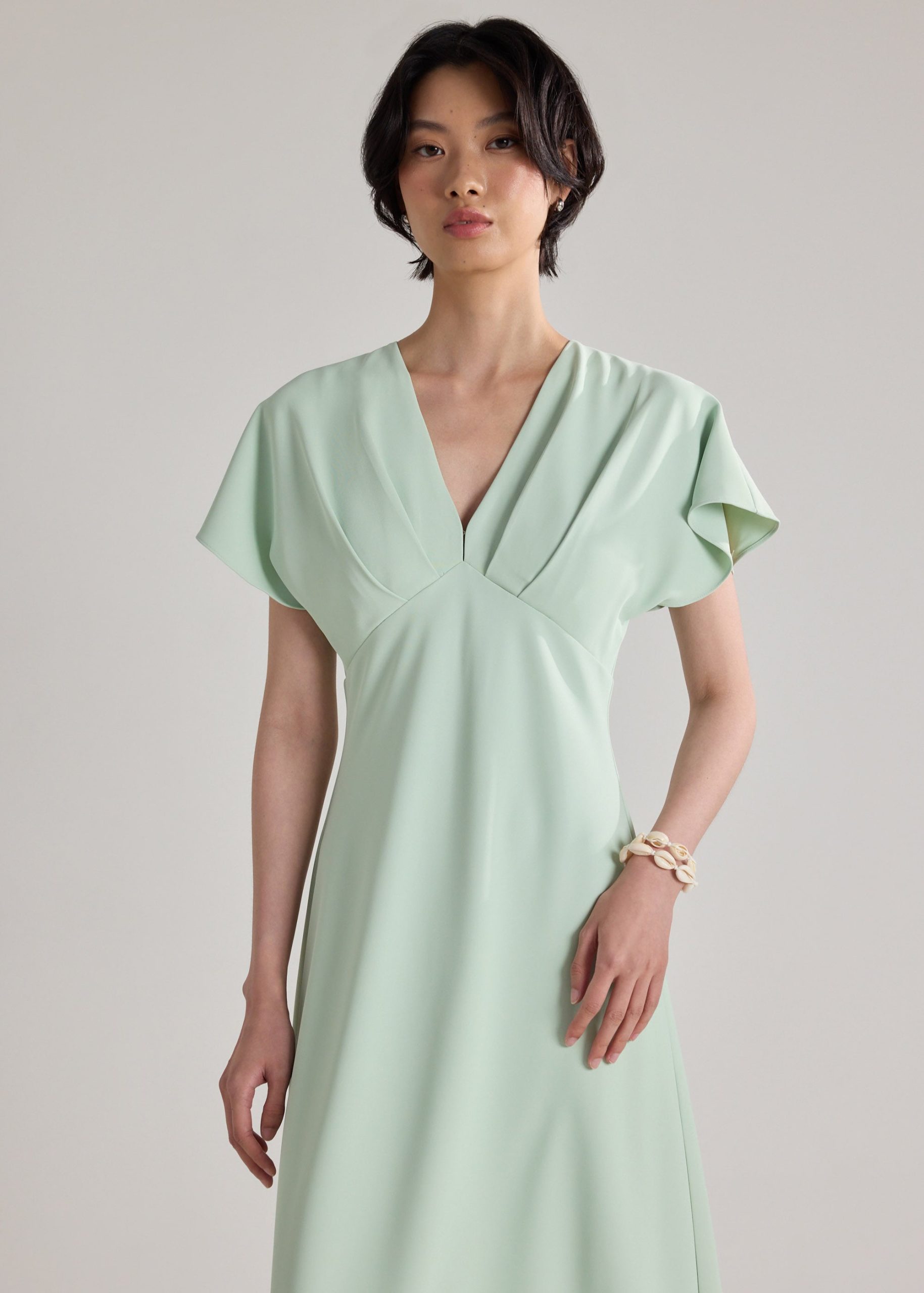 BraFree by LB Crepe Flutter Sleeves Dress - Image 2