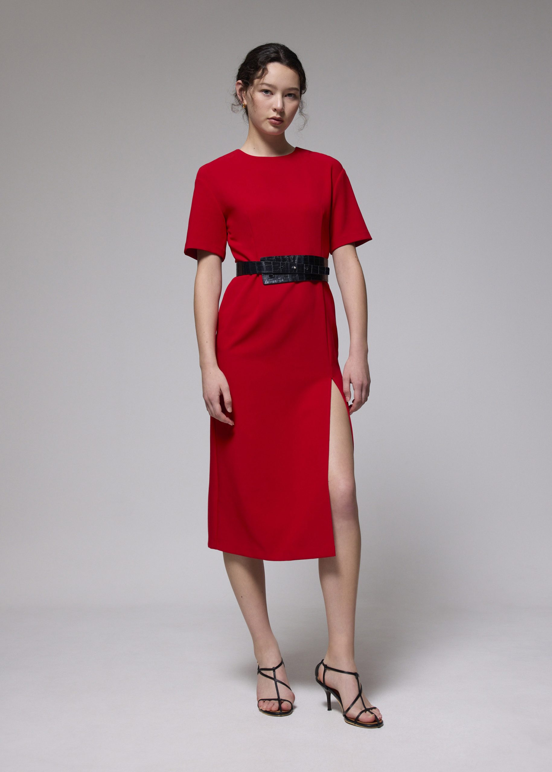 Round Neck Column Midaxi Dress - Image 9