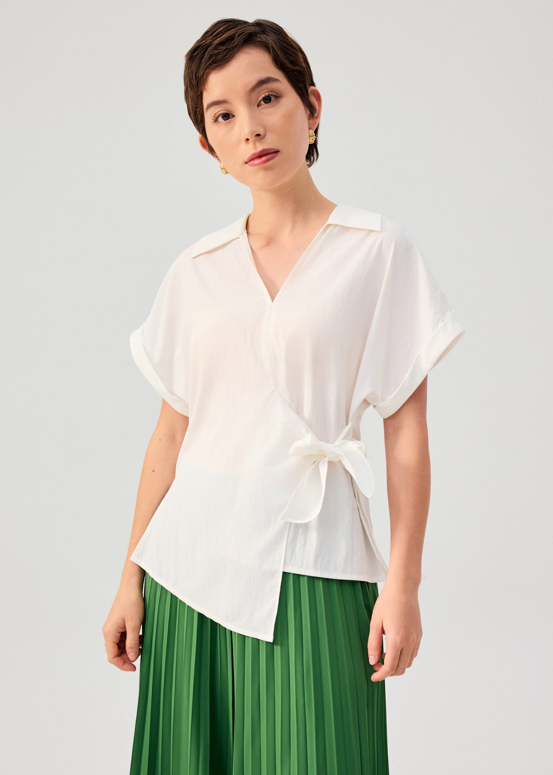 Kairi Front Wrap Collared Shirt - Image 2