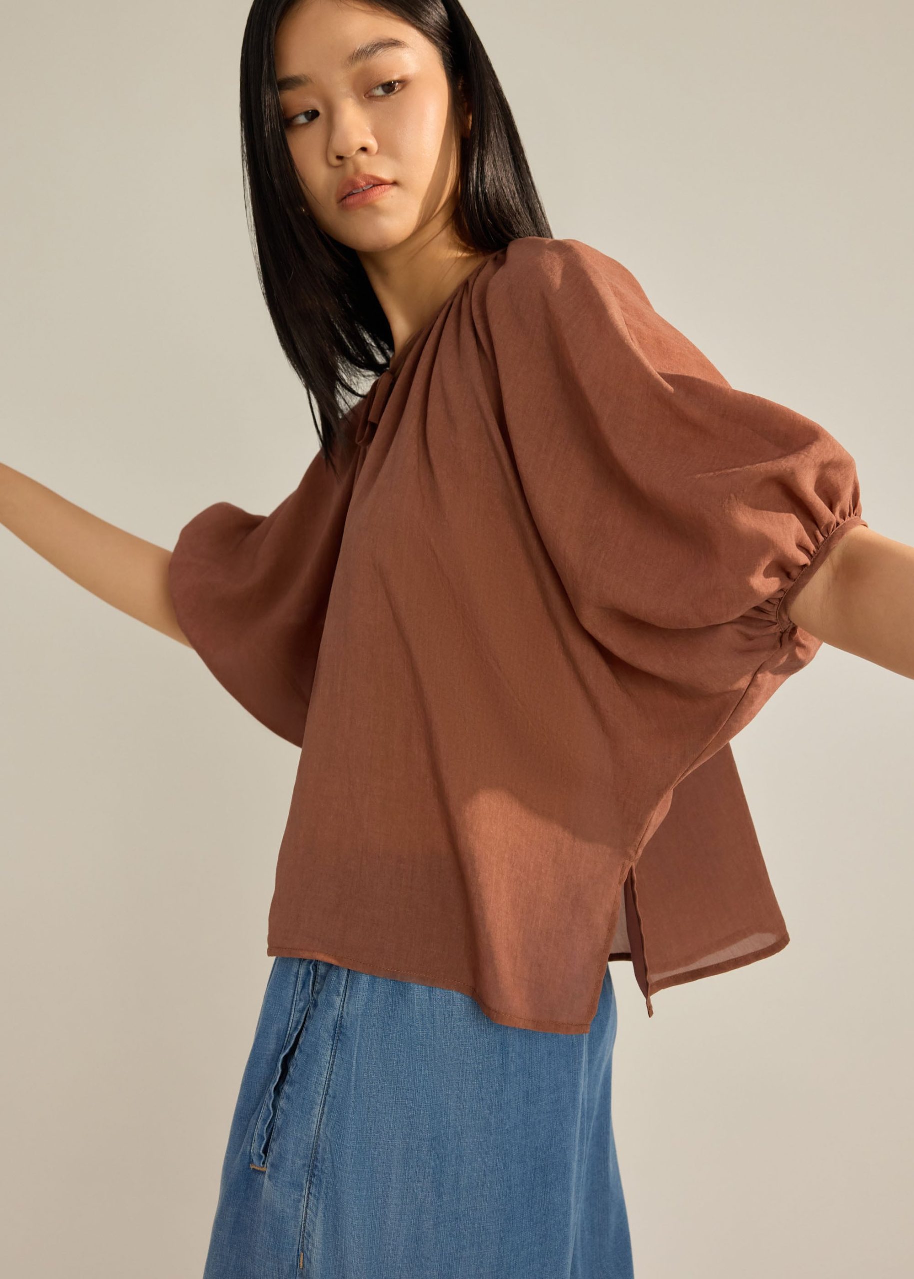 Lyocell Relaxed Front Tie Top - Image 8