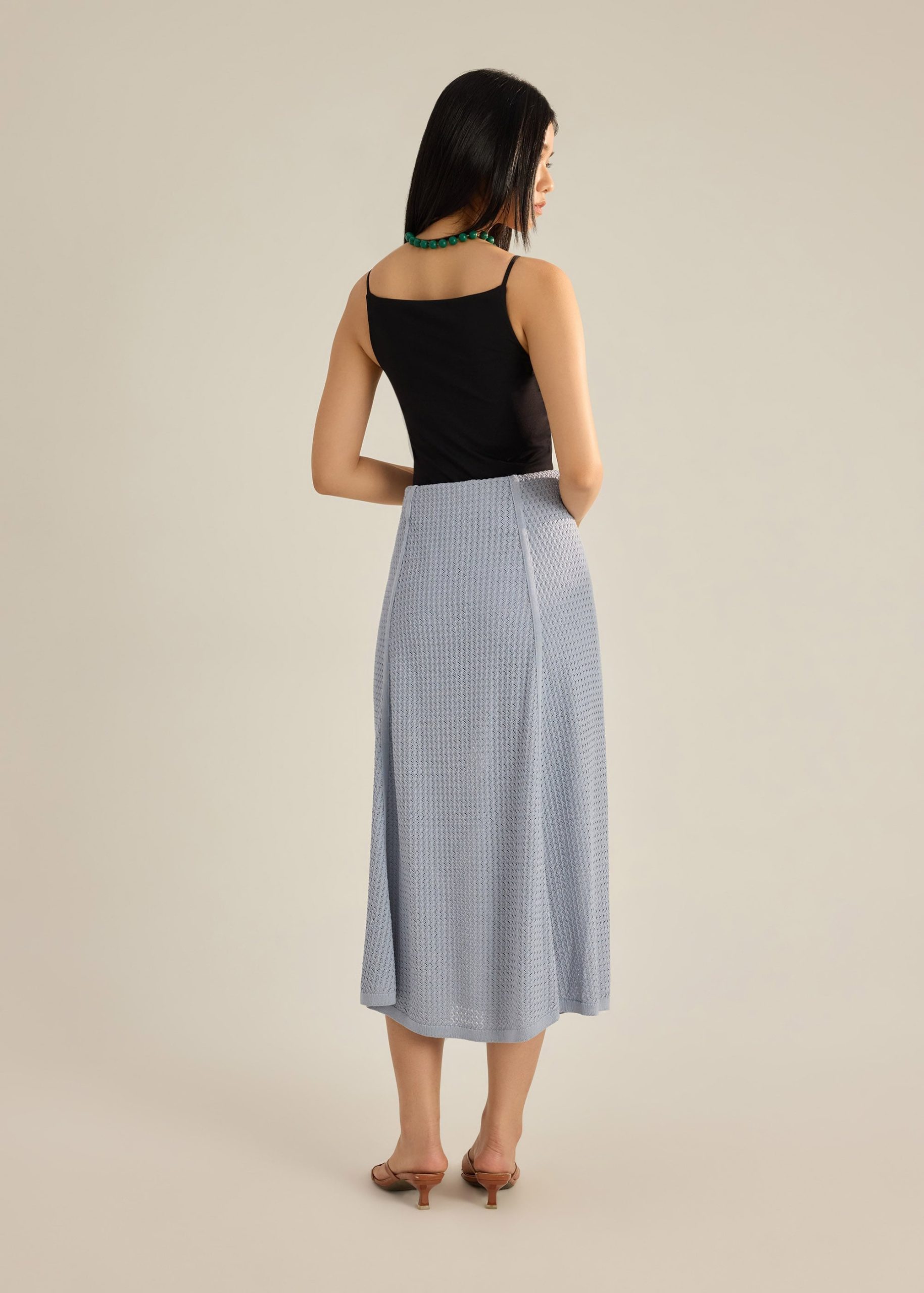 Nisa Waffle Knit A-Line Skirt - Image 12