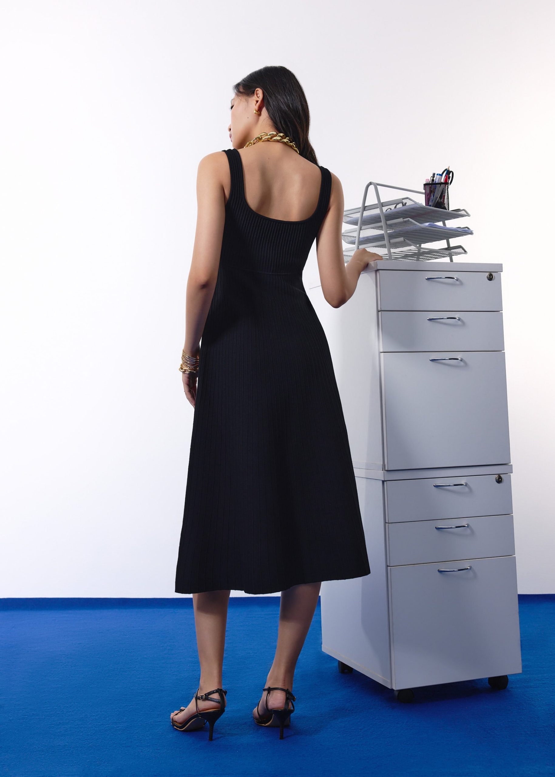 Janey Knit Sweetheart Fit & Flare Midi Dress - Image 6
