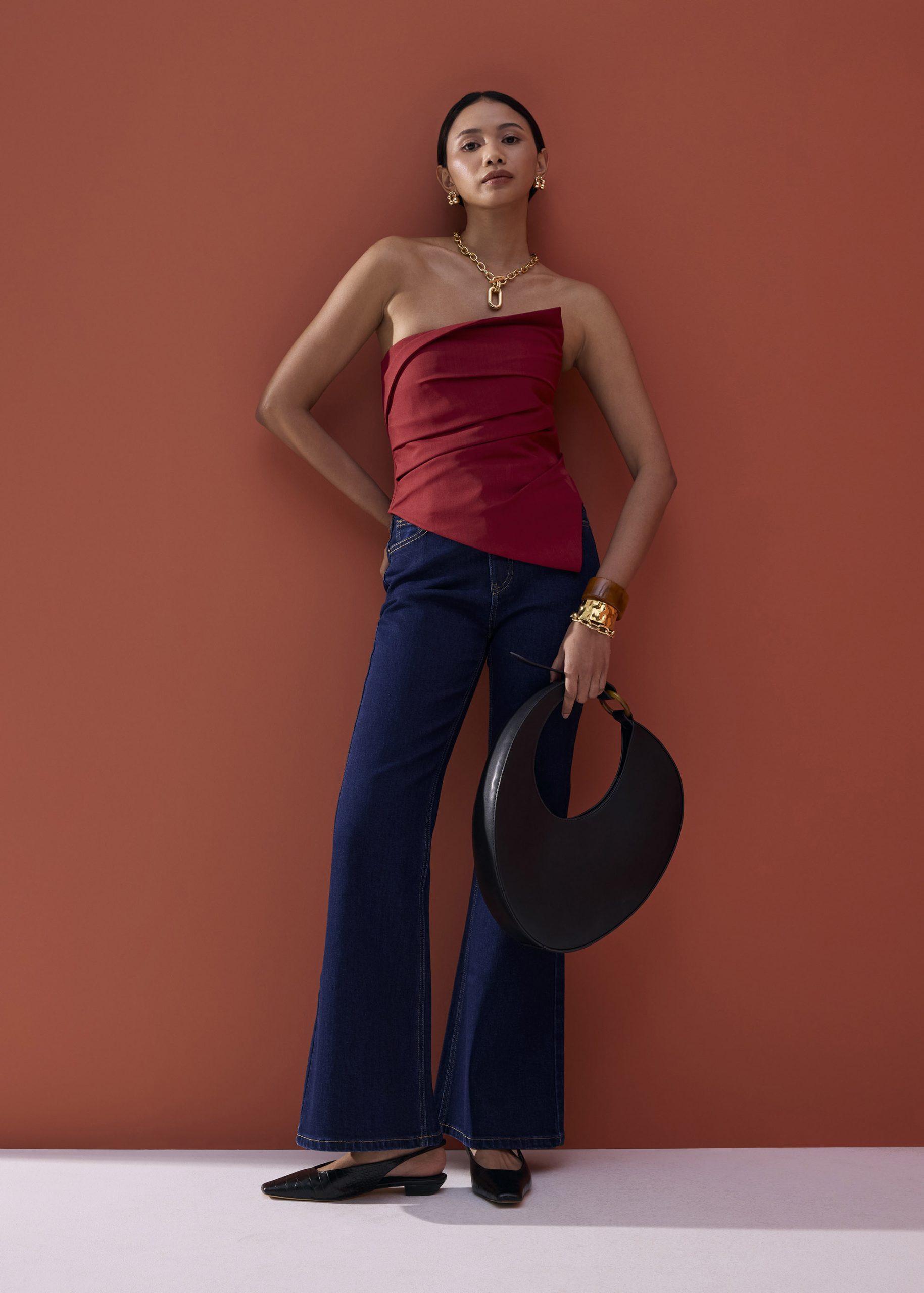 Sarita Asymmetric Pleated Tube Top - Image 15