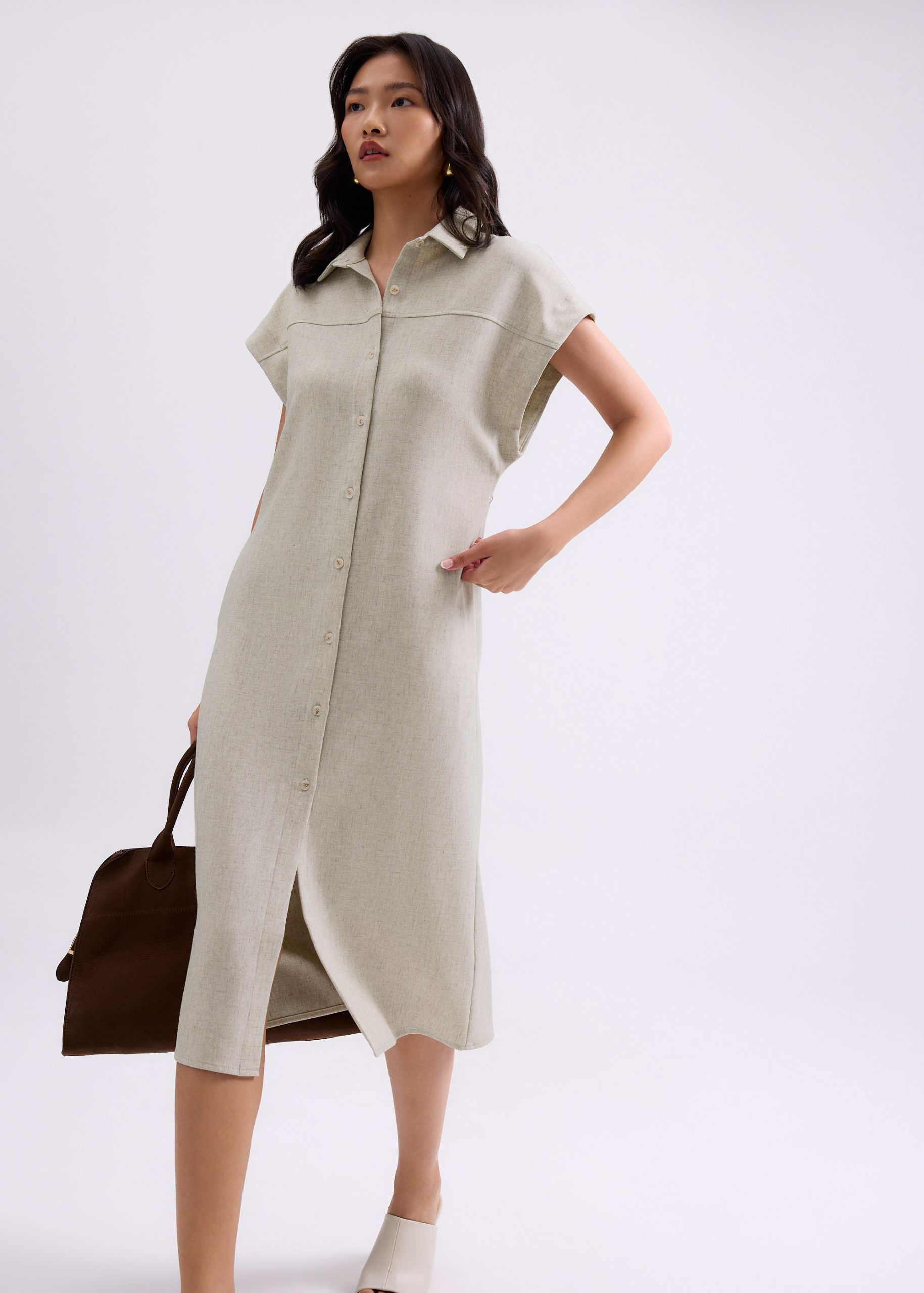 Lian Button Down Column Midaxi Dress - Image 9