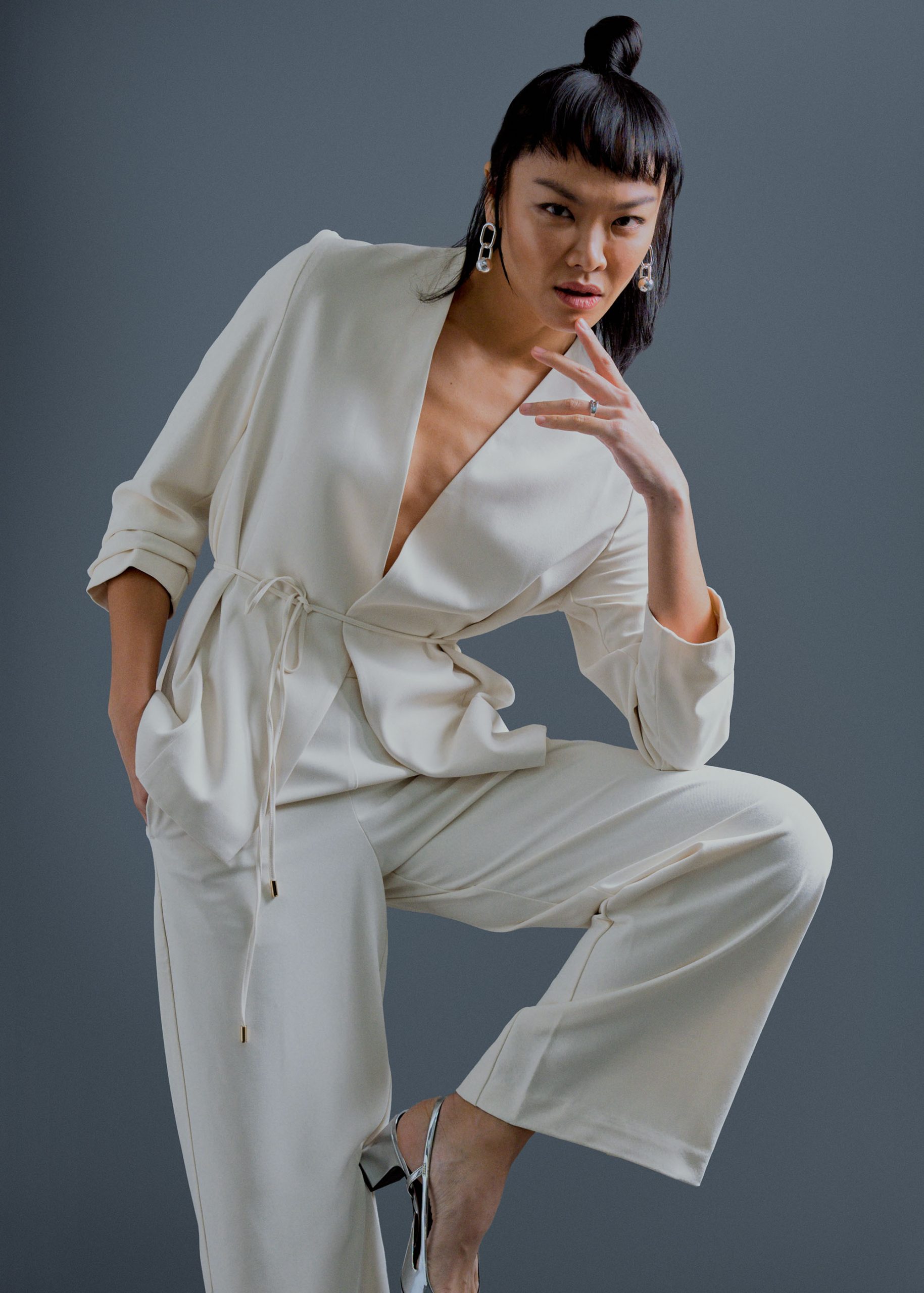 RuchedReady® Moira Belted Collarless Blazer - Image 11