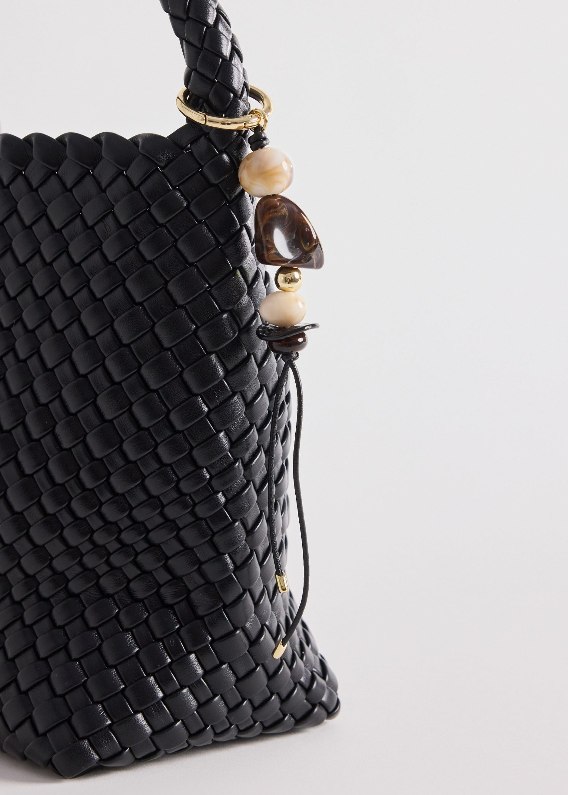 Woven Vegan Leather Hobo Bag - Image 8