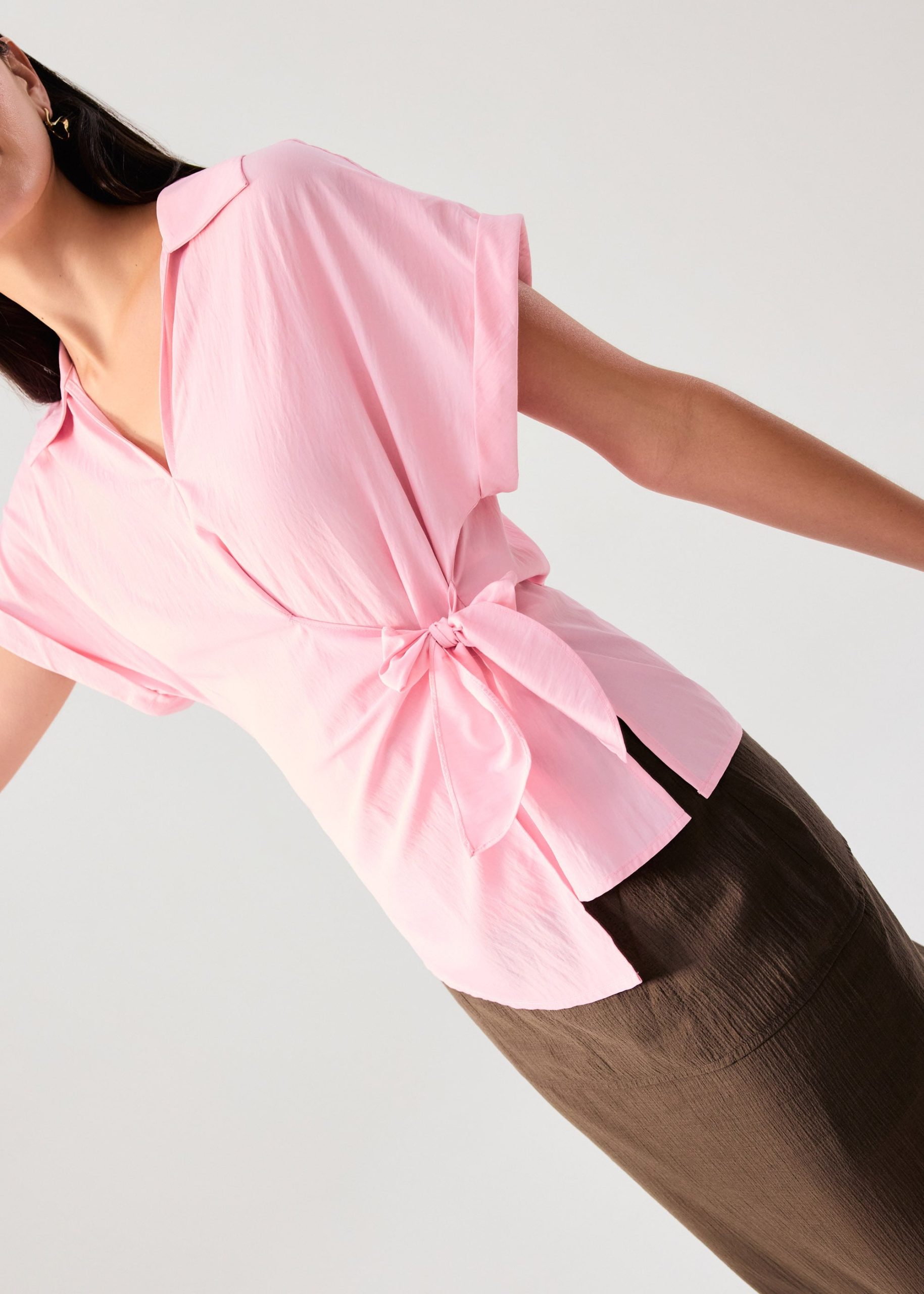Kairi Front Wrap Collared Shirt - Image 8